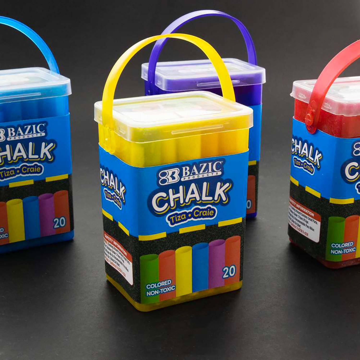 BAZIC Products Chalk Buckets, Assorted Colors, Set Of 24 Buckets - Image 6