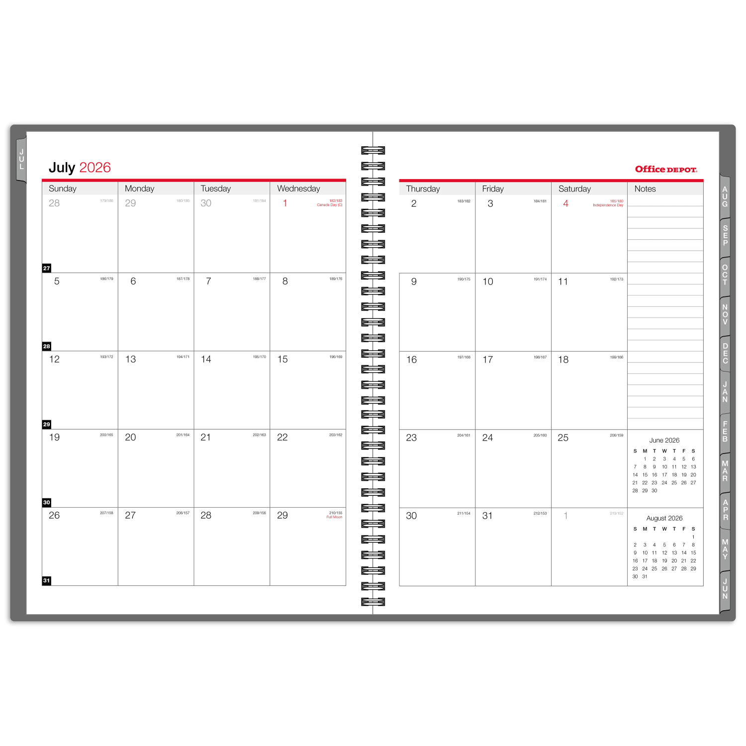 2026-2027 Office Depot Brand Monthly Academic Planner, 8-1/2in x 11in, 30% Recycled, Gray, July 2026 To June 2027 - Image 3