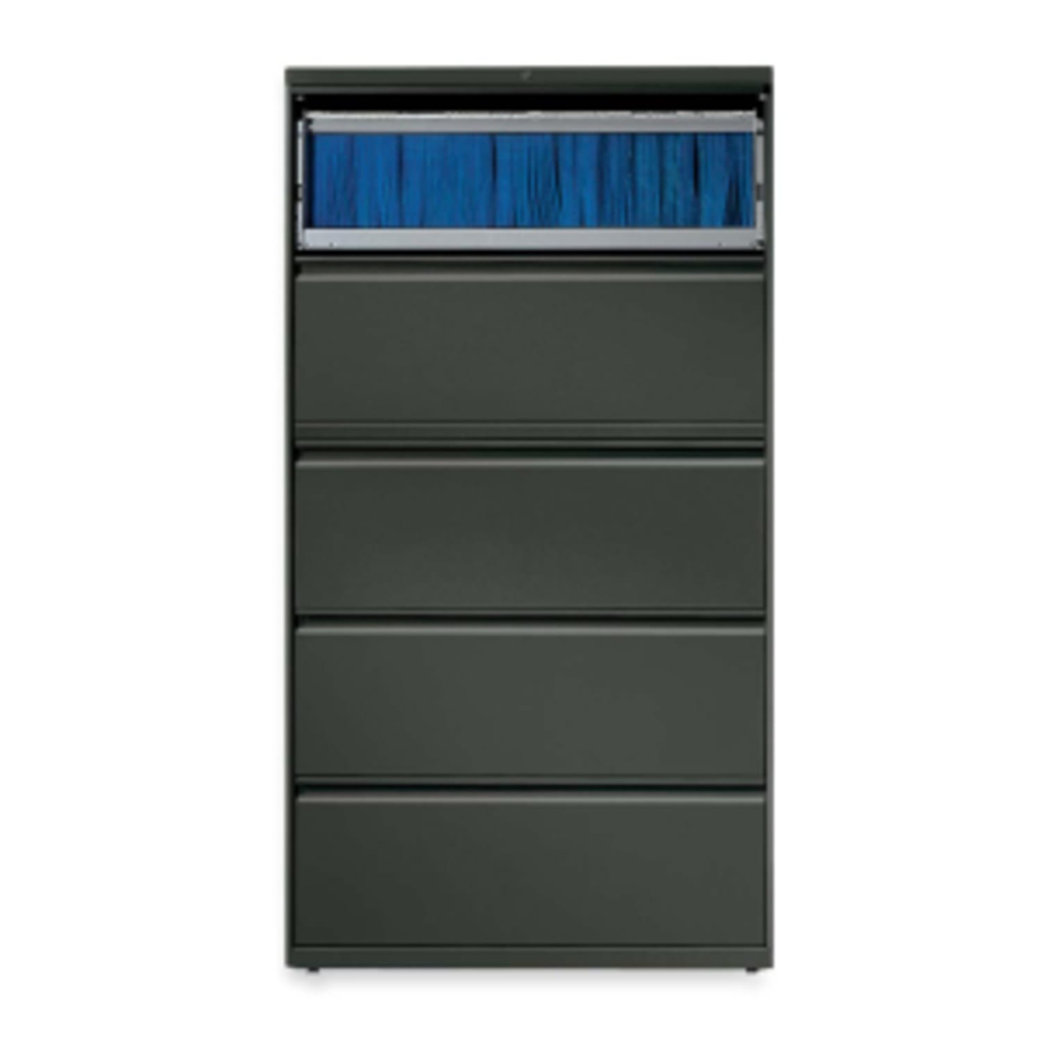 HON 36inW x 19-1/4inD Lateral 5-Drawer File Cabinet With Lock, Charcoal - Image 3