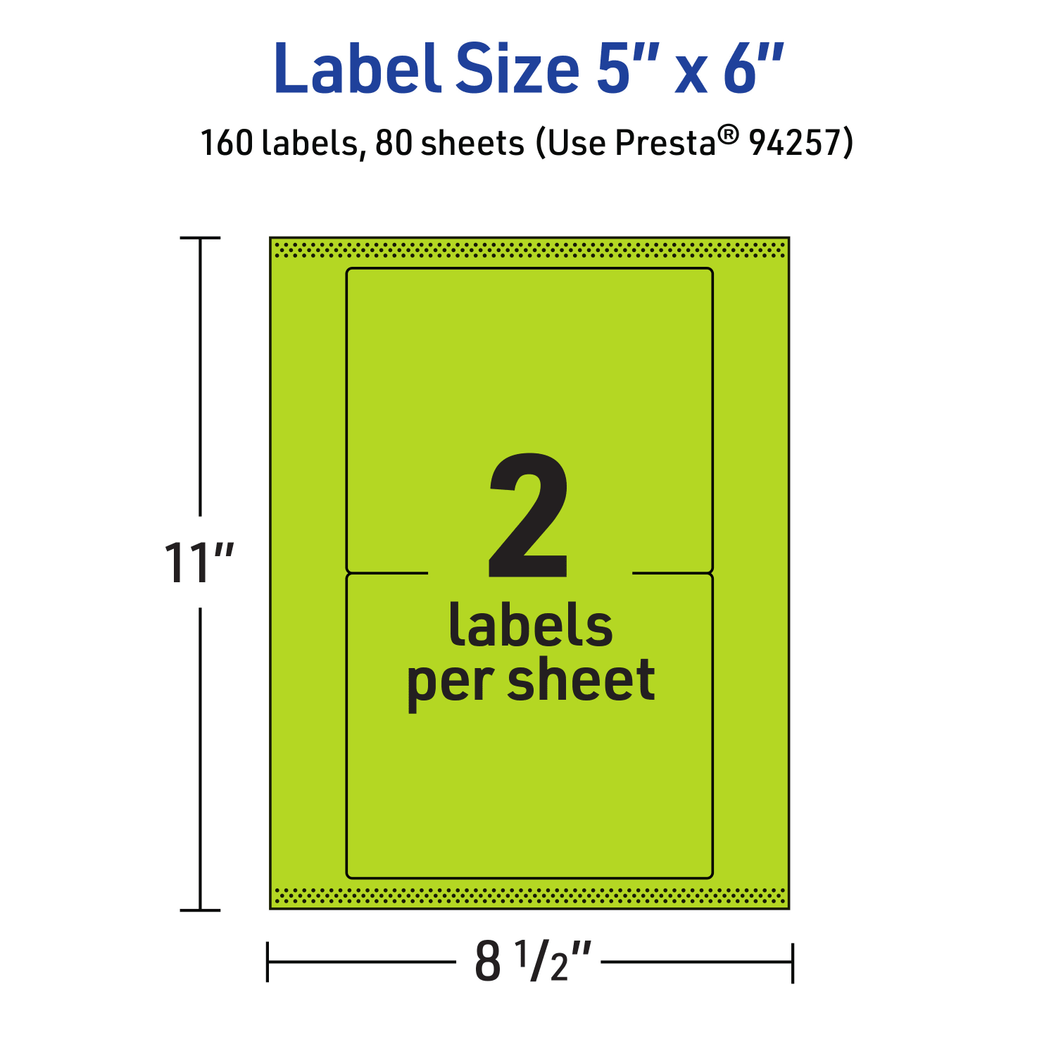 Avery Printable Labels With Sure Feed Technology, 94257-BGP80, Rectangle, 5in x 6in, Matte Bright Green, Pack of 160 - Image 6
