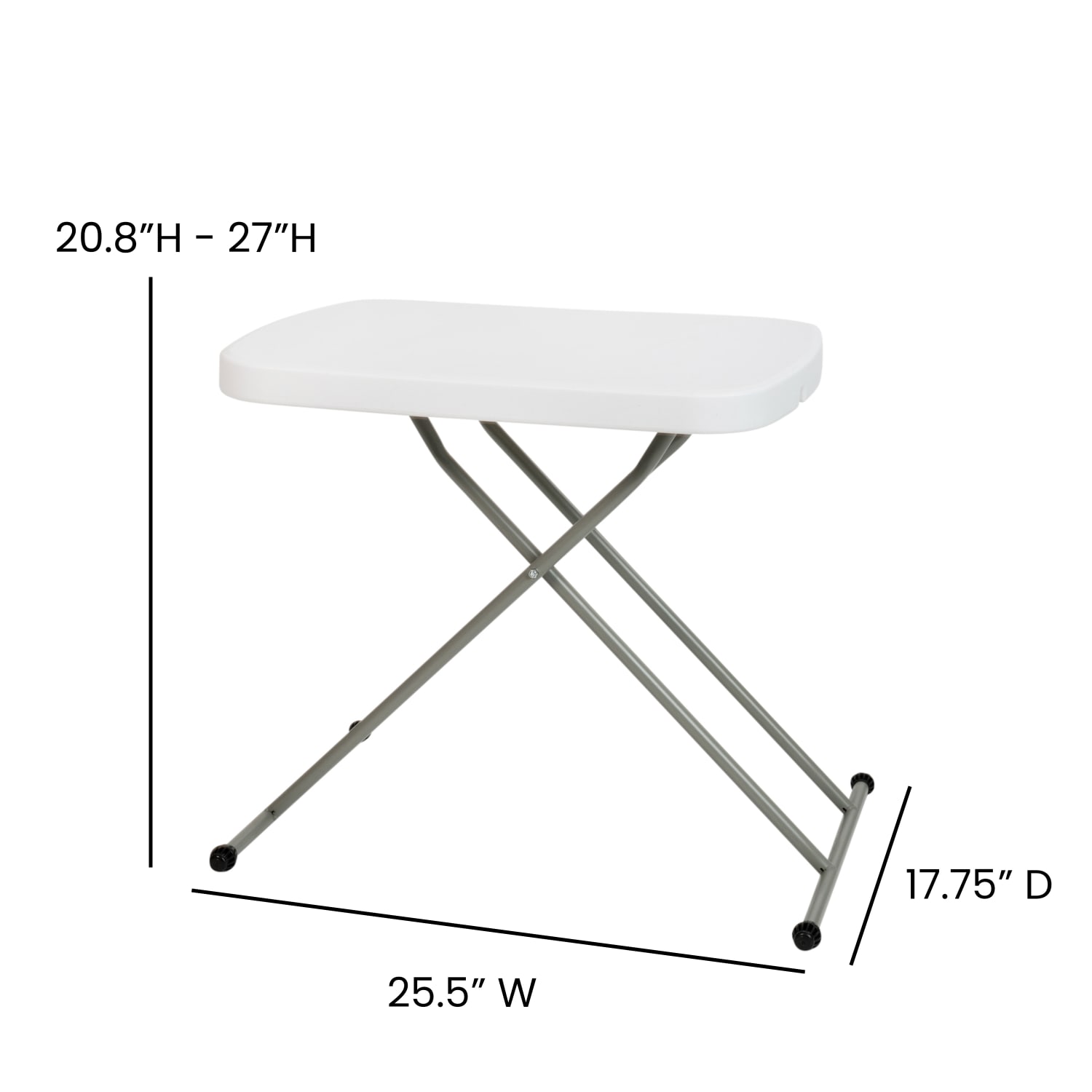 Flash Furniture Indoor/Outdoor Plastic Folding Table, 27inH x 25-1/2inW x 17-3/4inD, Granite White/Gray - Image 6