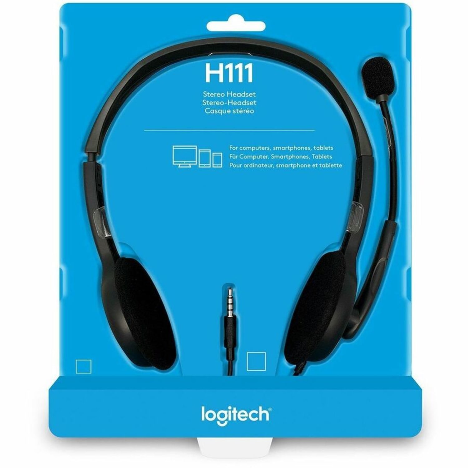 Logitech H111 Wired Headset, Stereo Headphones with Noise-Cancelling Microphone, 3.5 mm Audio Jack - Image 3