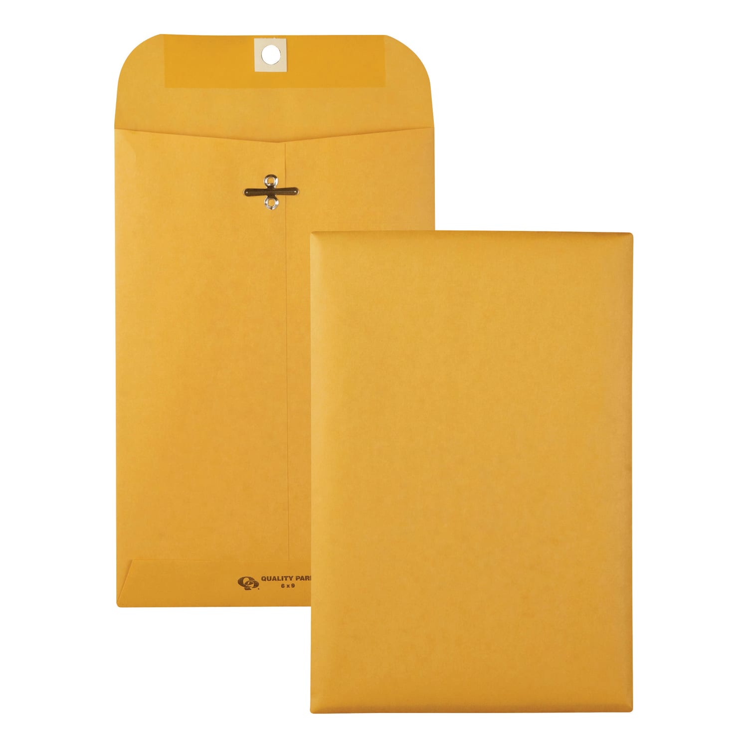 Quality Park Gummed Kraft Clasp Envelopes - Clasp - #55 - 6in Width x 9in Length - 28 lb - Gummed - Kraft - 100 / Box - Kraft