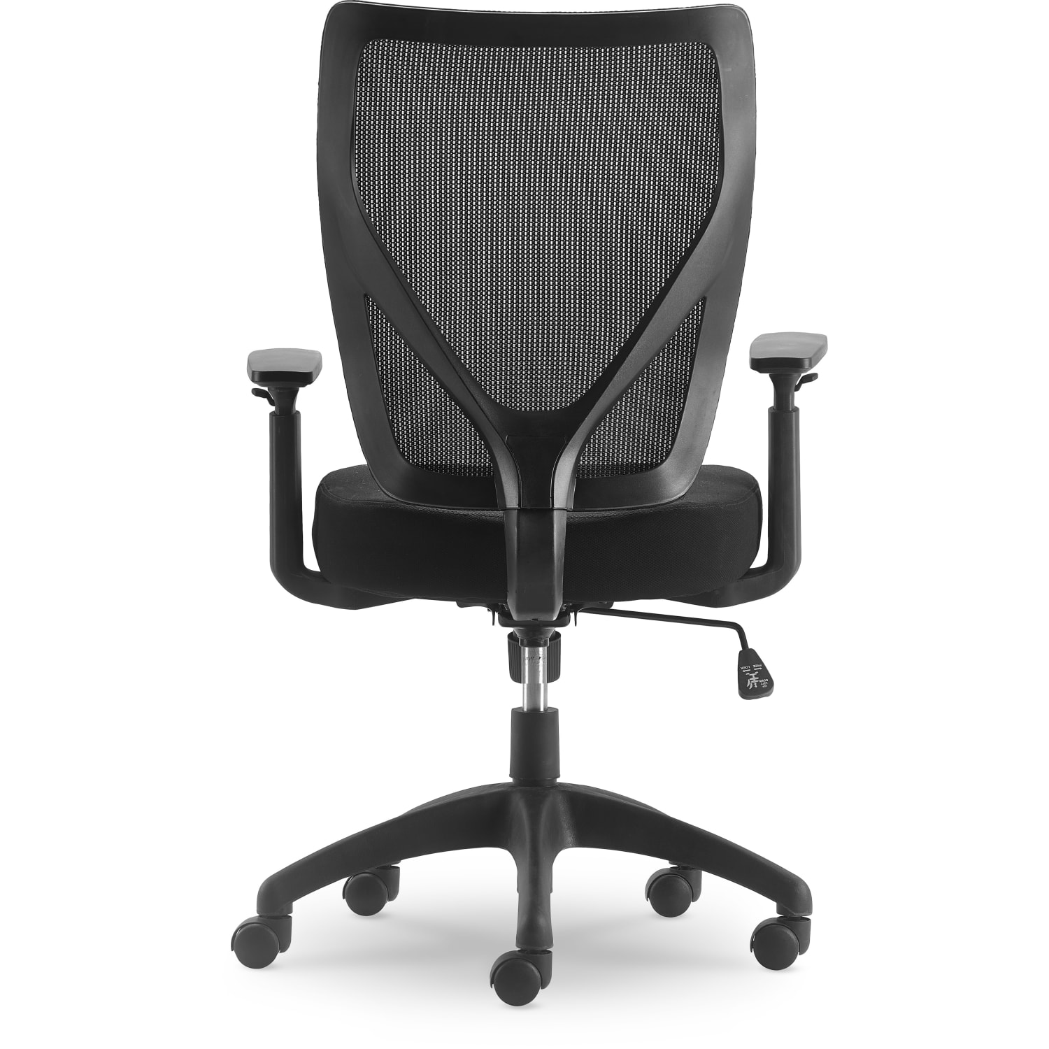 Serta Works  Chair  task  ergonomic  mid back  armrests  T shaped  tilt  swivel  polyester blend fabric mesh  black PopularChairscom