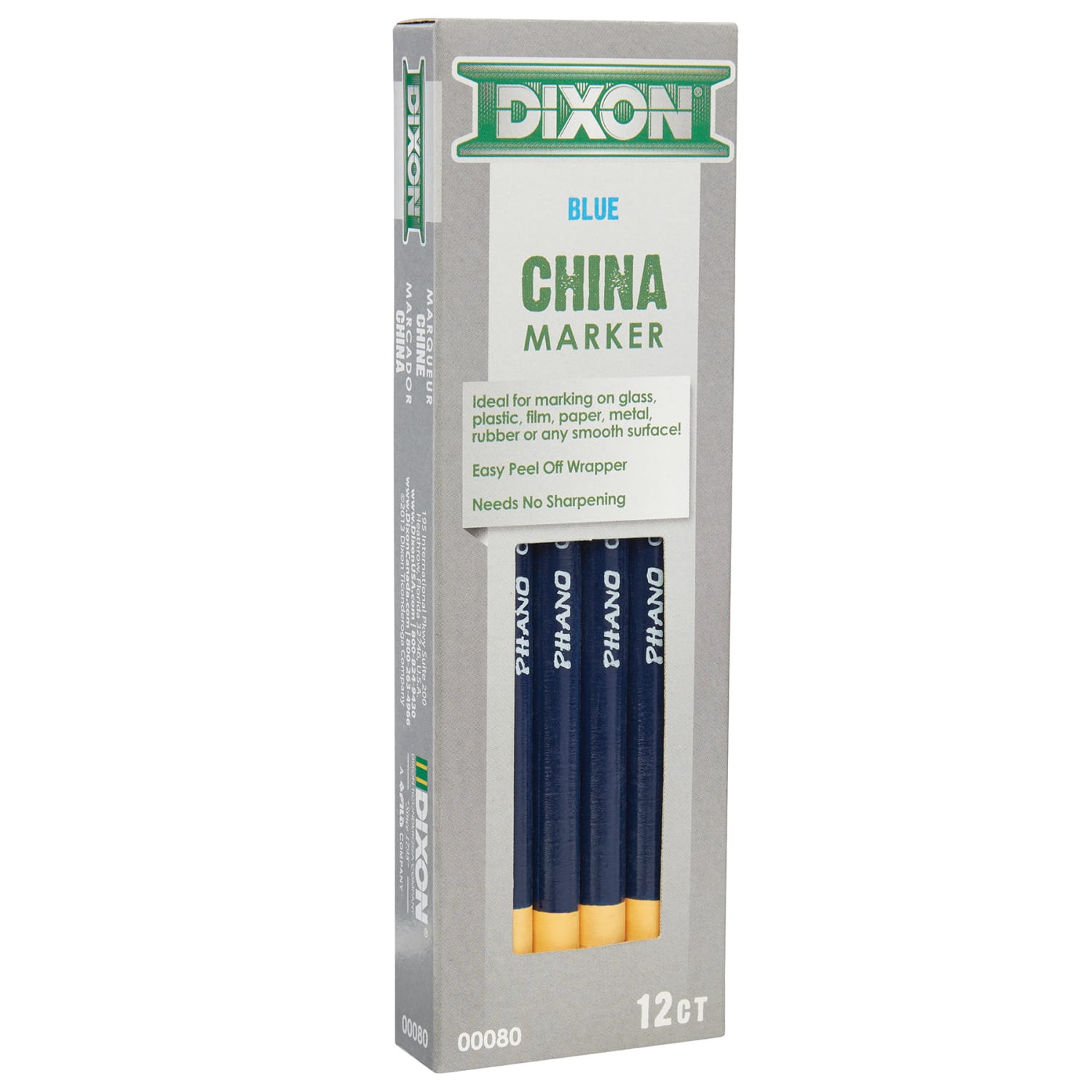 Dixon Phano China Markers, Blue, 12 Per Pack, Set Of 2 Packs - Image 4
