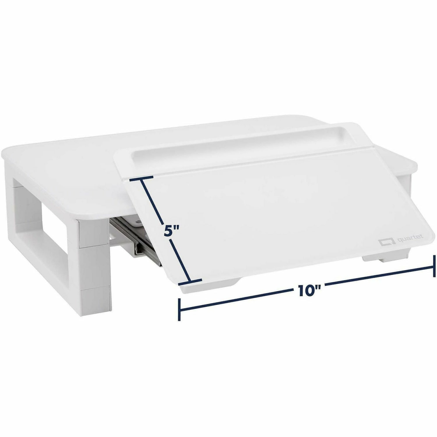 Quartet Dry-Erase Board Desktop Monitor Riser, 4-3/8inH x 12-3/4inW x 16-3/8inD, White - Image 3