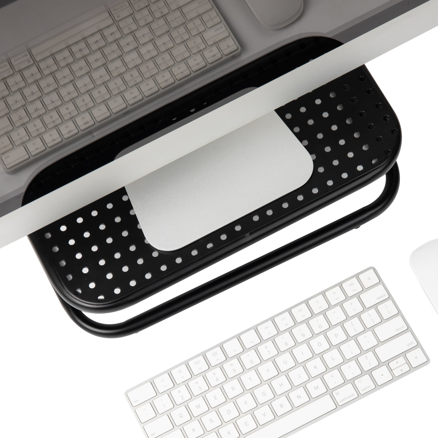 Mind Reader Monitor Stand Ventilated Laptop Riser Desktop Organizer, 4 1/4inH x 11inW x 14 1/4inD, Black, Set of 2 - Image 5