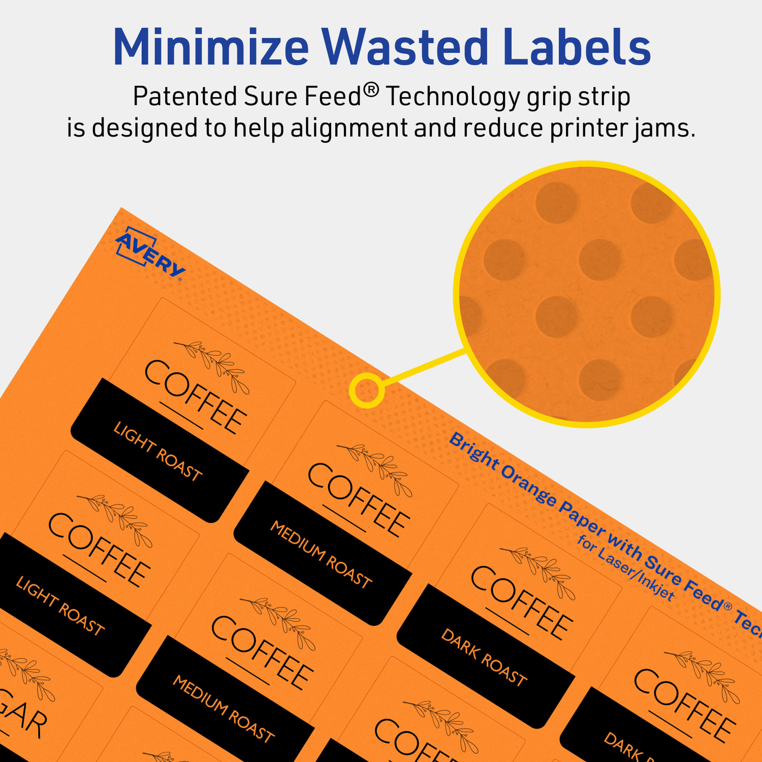 Avery Print-To-The-Edge Labels With Sure Feed Technology And Easy Peel, 94106-BOP80, Square, 1-1/2in x 1-1/2in, Matte Bright Orange, Pack of 1600 - Image 5