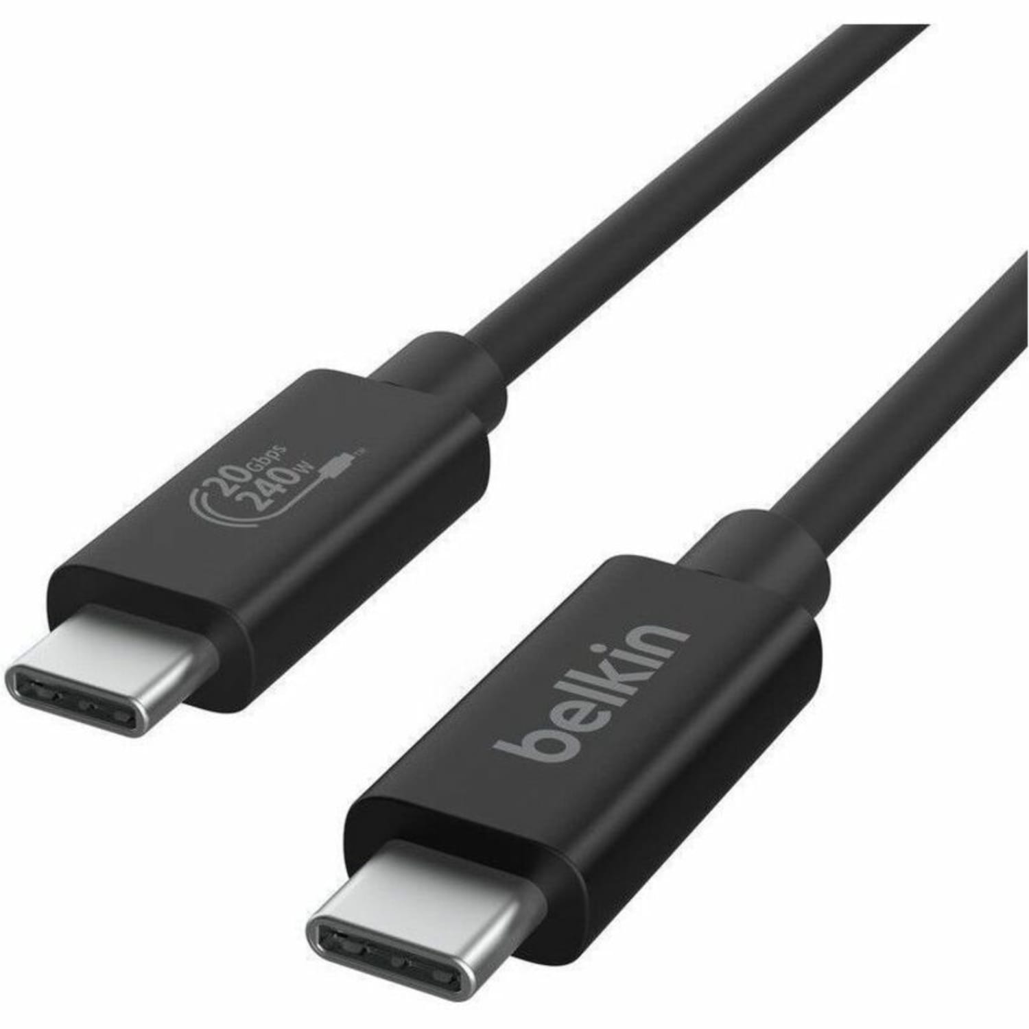 Belkin USB4 Cable, 240W + 20Gbps - 6.56 ft USB4 A/V/Power/Data Transfer Cable - INZ004BT2MBK - Image 3