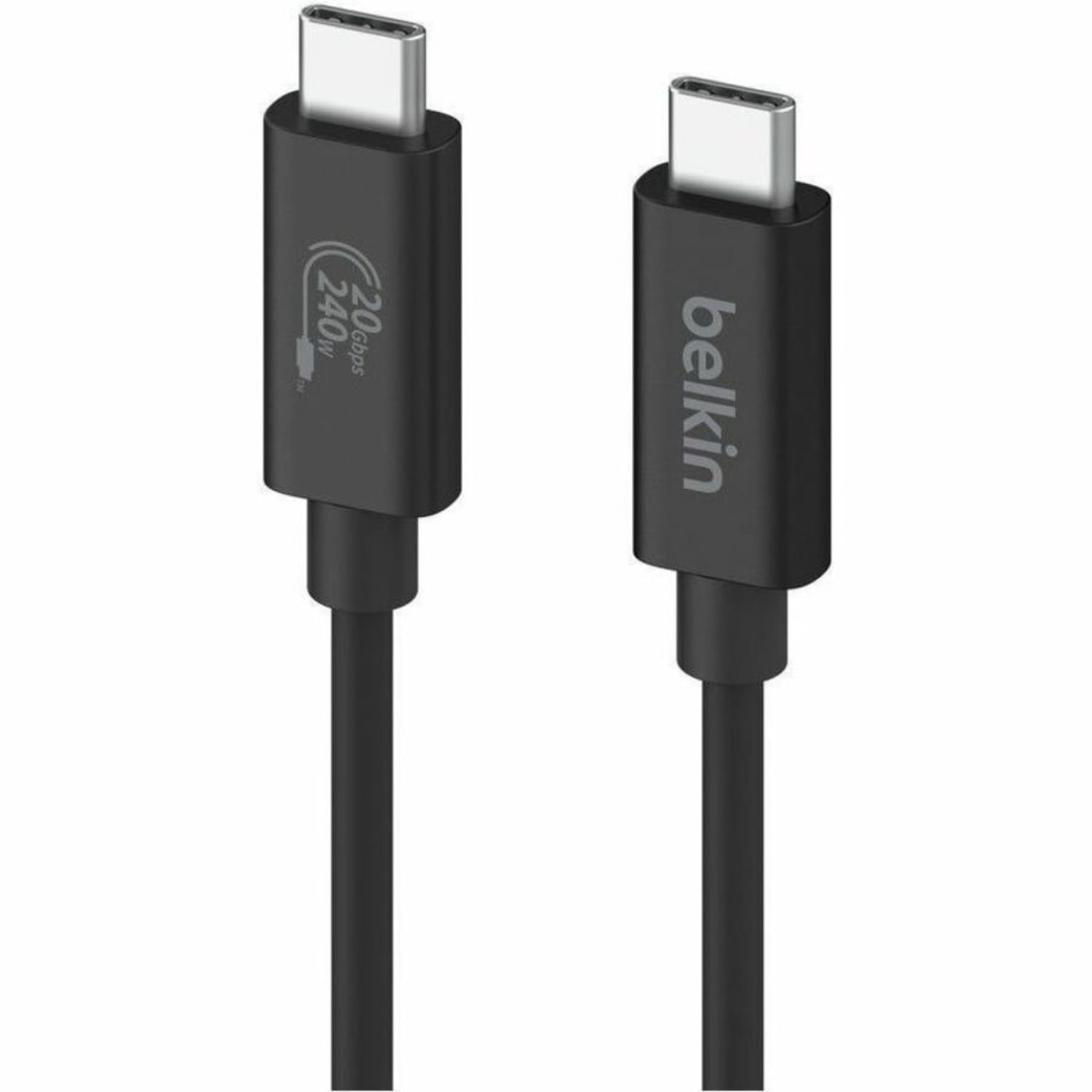 Belkin USB4 Cable, 240W + 20Gbps - 6.56 ft USB4 A/V/Power/Data Transfer Cable - INZ004BT2MBK - Image 4