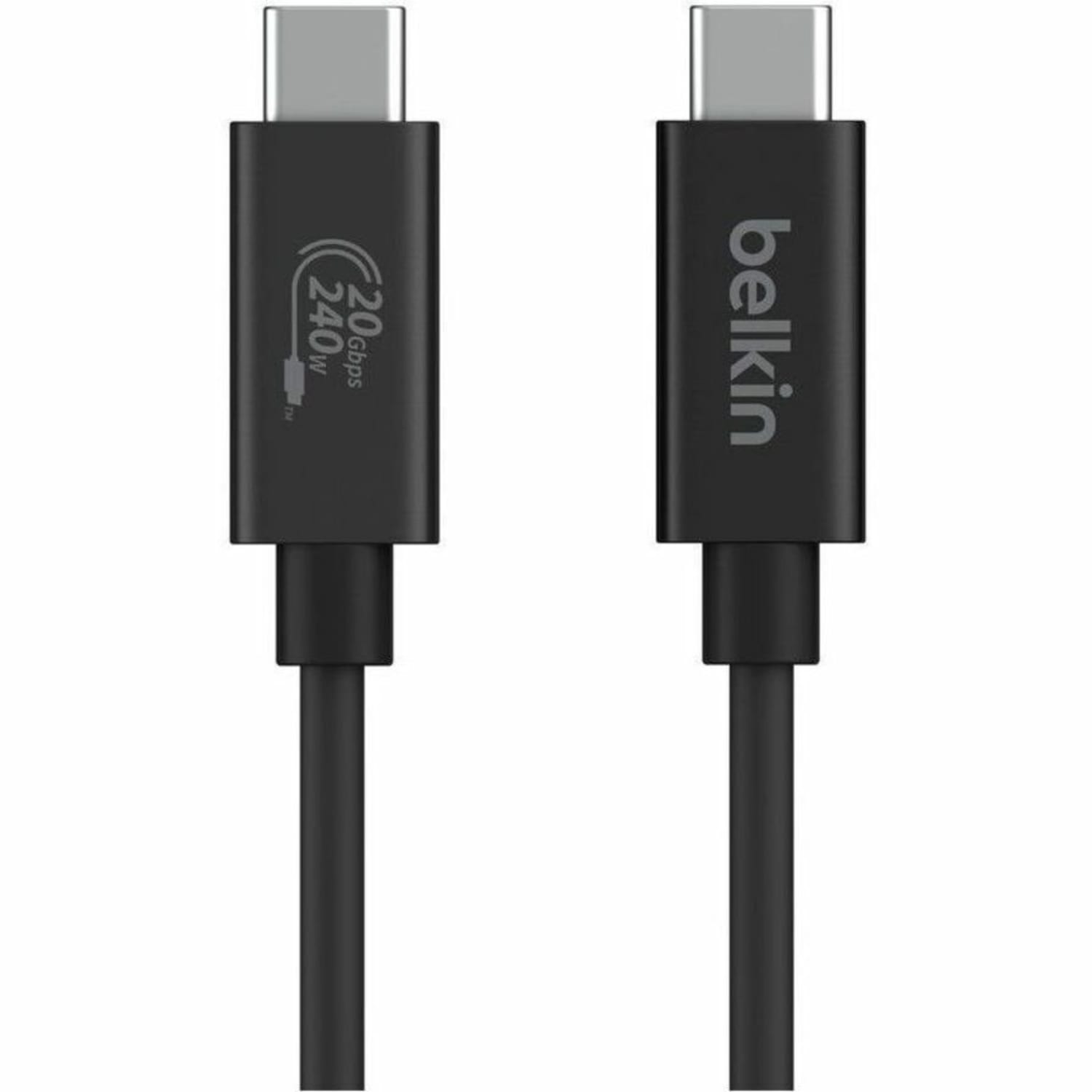 Belkin USB4 Cable, 240W + 20Gbps - 6.56 ft USB4 A/V/Power/Data Transfer Cable - INZ004BT2MBK - Image 5