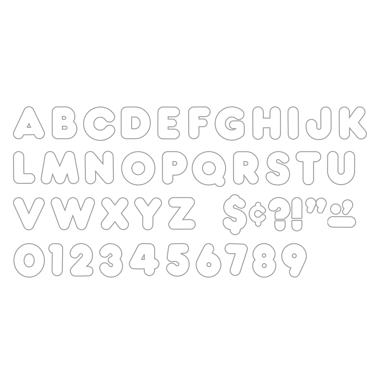 TREND Ready Letters, 4in, Casual Uppercase, White, Set Of 6 Packs - Image 3