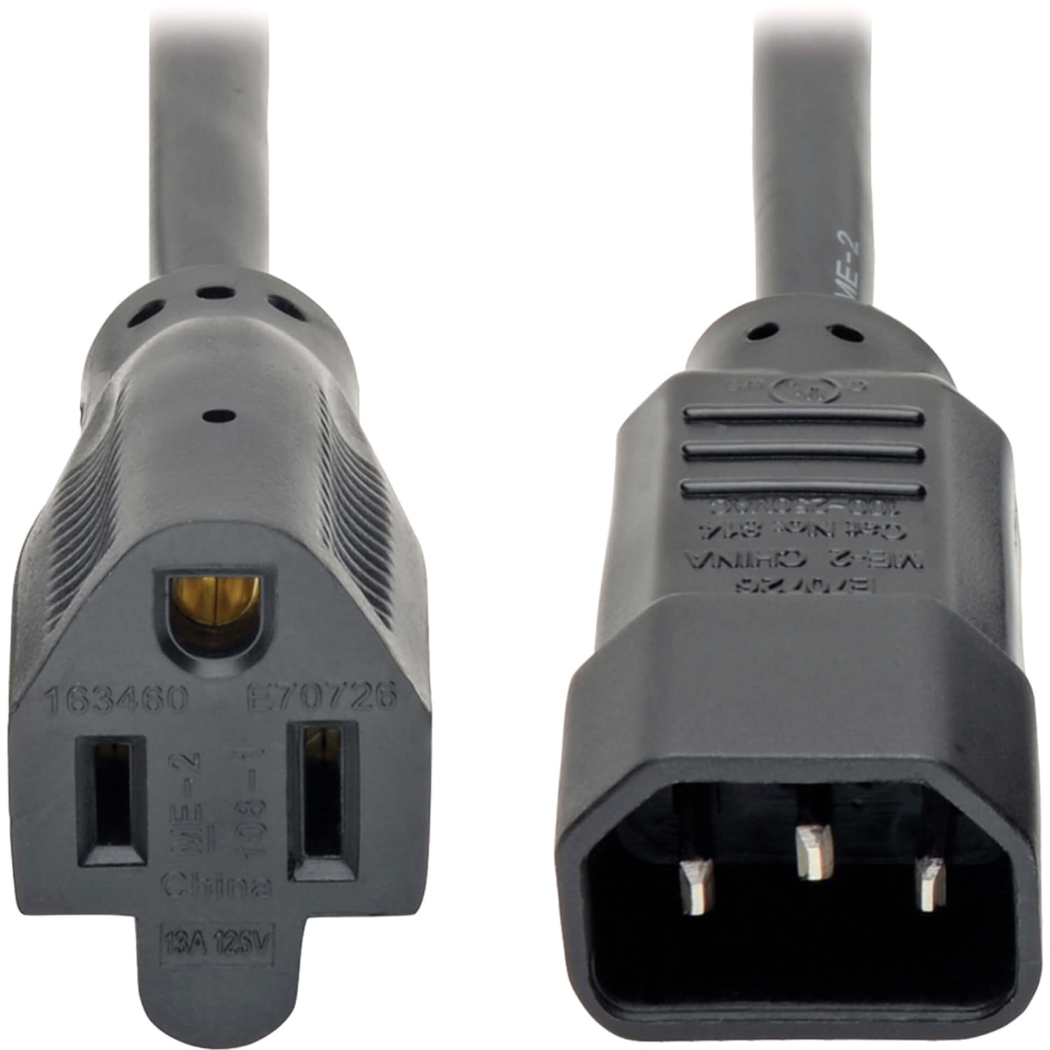 Tripp Lite Standard Computer Power Cord - 12A, 16AWG (IEC-320-C14 to NEMA 5-15R) 2-ft.