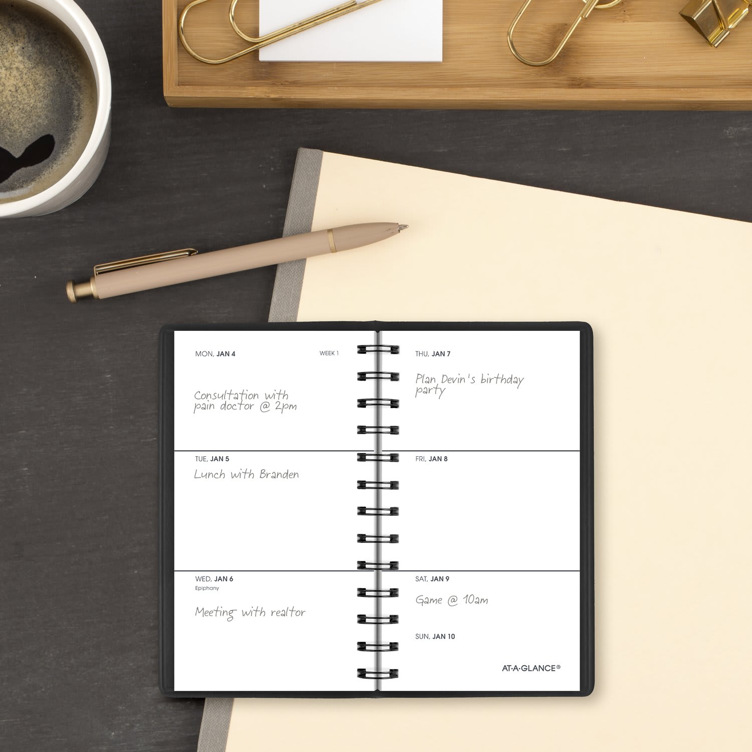 AT-A-GLANCE 2027 Weekly Planner, Black, Pocket, 2 1/2in x 4 1/2in - Image 3