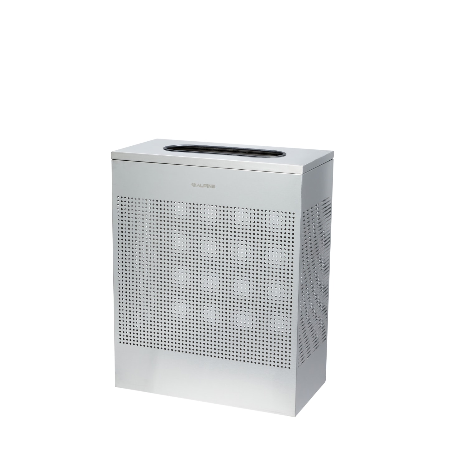 Alpine Industries Steel, Indoor Trash Can, 23 Gallon, Silver (438-23-SS)