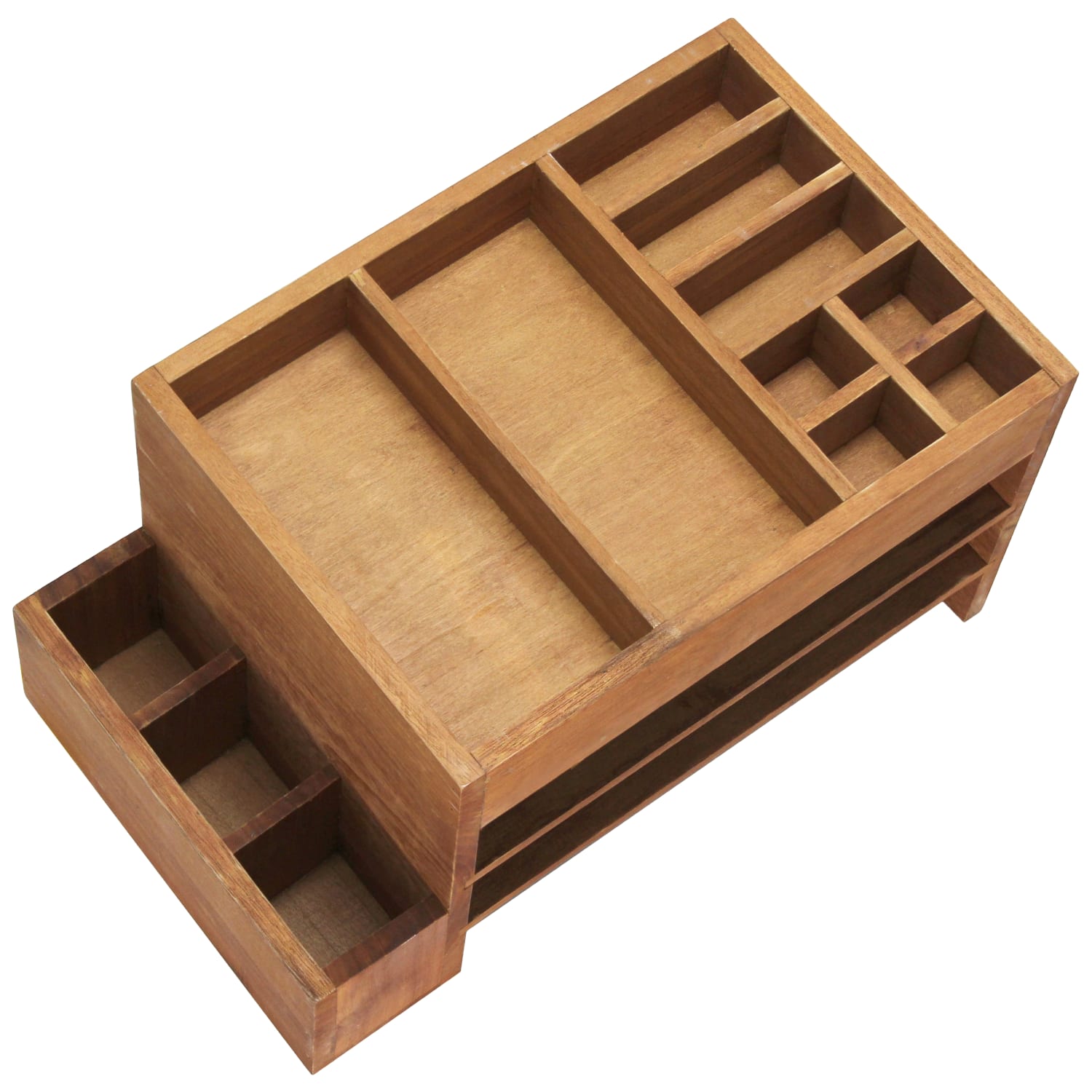 Elegant Designs Home Office Tiered Desk Organizer With Storage Cubbies And Letter Tray, 8-1/2inH x 15-1/2inW x 9inD, Natural Wood - Image 3