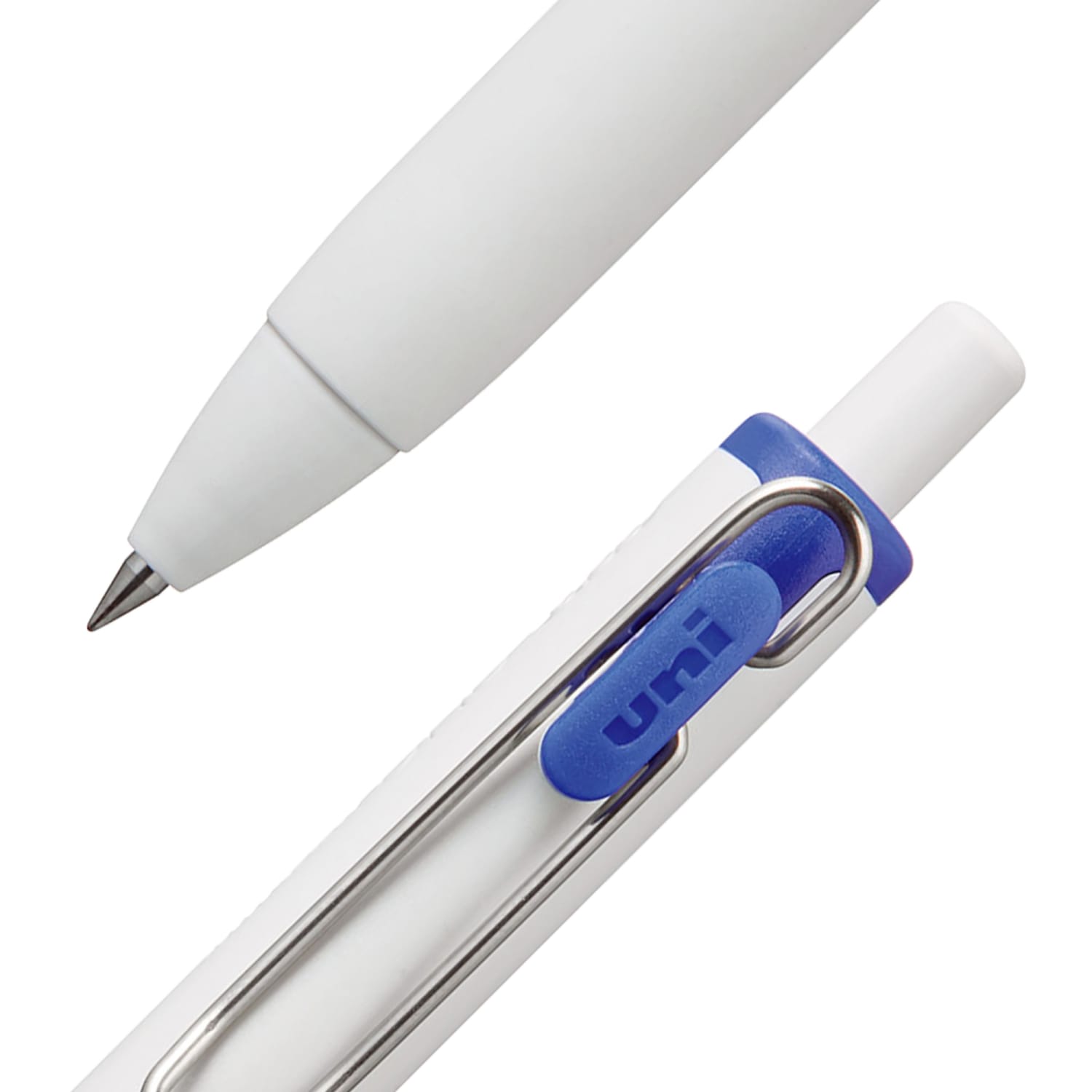 Uni-Ball One Retractable Gel Pens, Micro Point, 0.5 mm, White Barrel, Blue Ink, Pack Of 12 Pens - Image 3