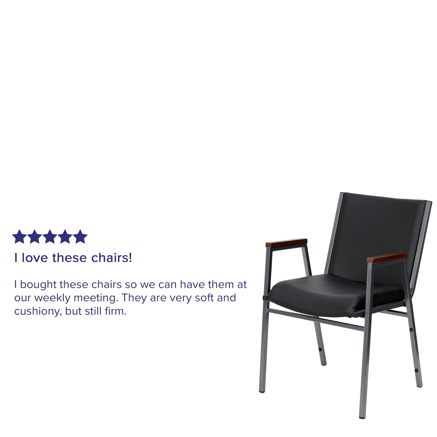 Flash Furniture HERCULES Series Heavy-Duty Stack Chair With Arms, Black - Image 5
