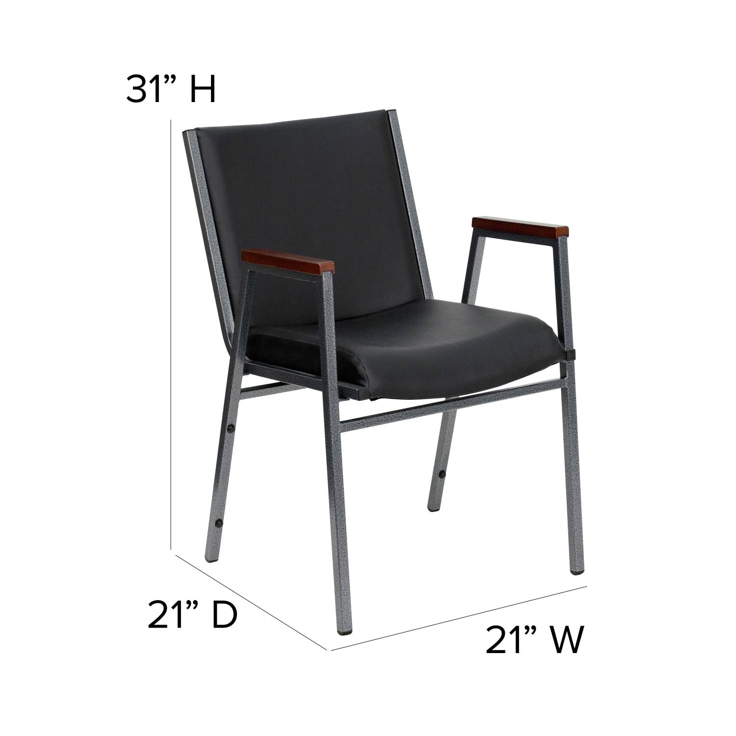 Flash Furniture HERCULES Series Heavy-Duty Stack Chair With Arms, Black - Image 6