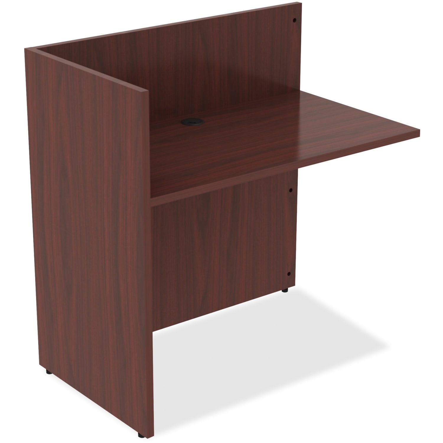 Lorell Essentials 42inW Reception Computer Desk Return, Mahogany - Image 4