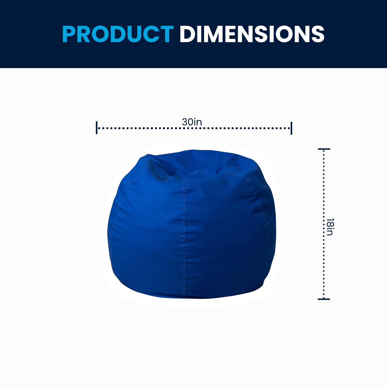 Flash Furniture Small Bean Bag Chair For Kids And Teens, Royal Blue - Image 9