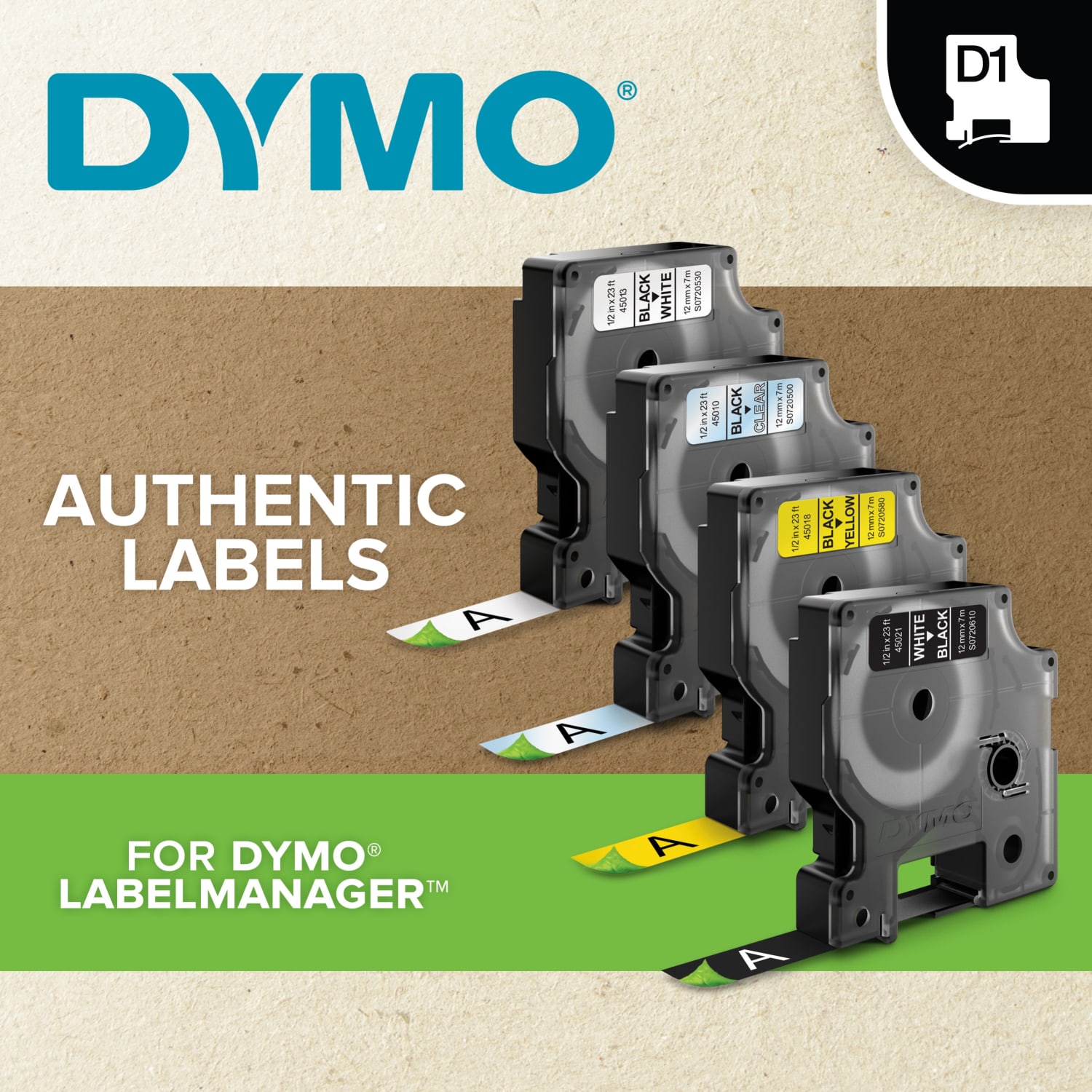 DYMO D1 53713 Black-On-White Tape, 1in x 23ft - Image 4