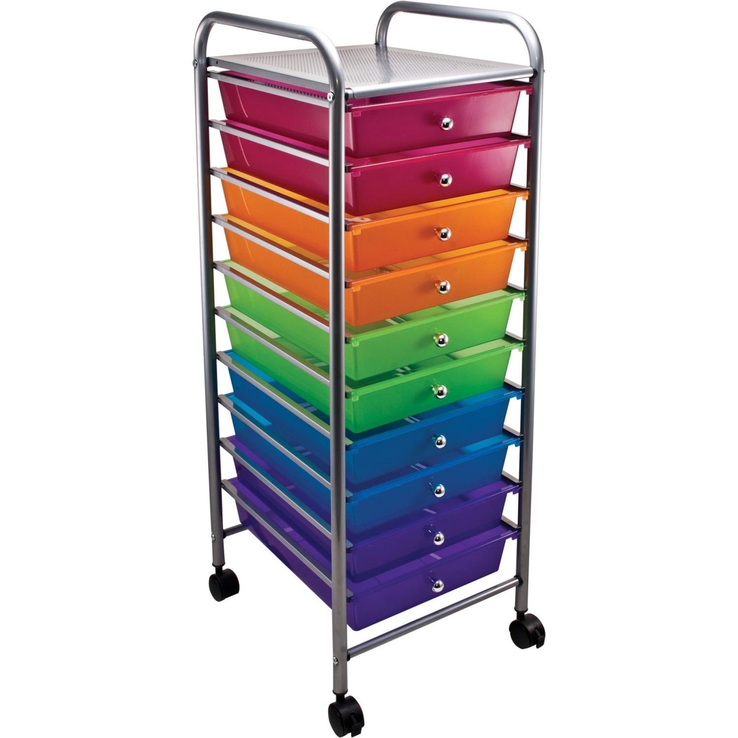 Advantus Office Depot Brand 10 Drawer Organizer With Casters, 37 1/2inH x 15 1/2inW x 13inD, Multicolor - Image 5