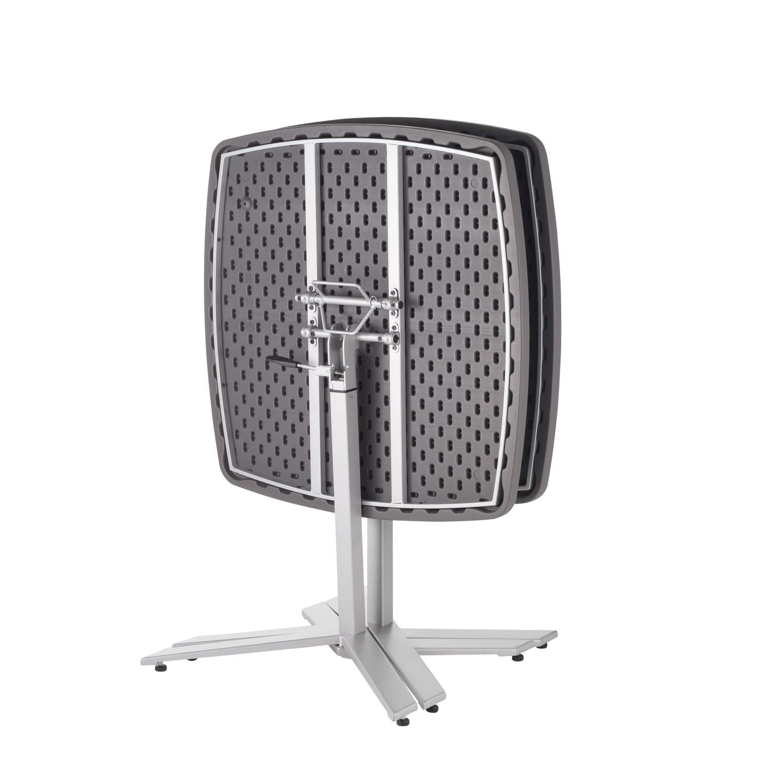 National Public Seating Cafe Time Adjustable-Height Table, Charcoal Slate/Silver - Image 6