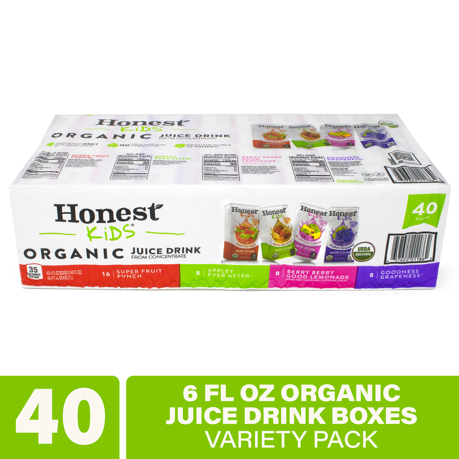 Honest Kids Organic Fruit Juice Drink Boxes Variety Pack, 6 Oz, Pack Of 40 Boxes - Image 3