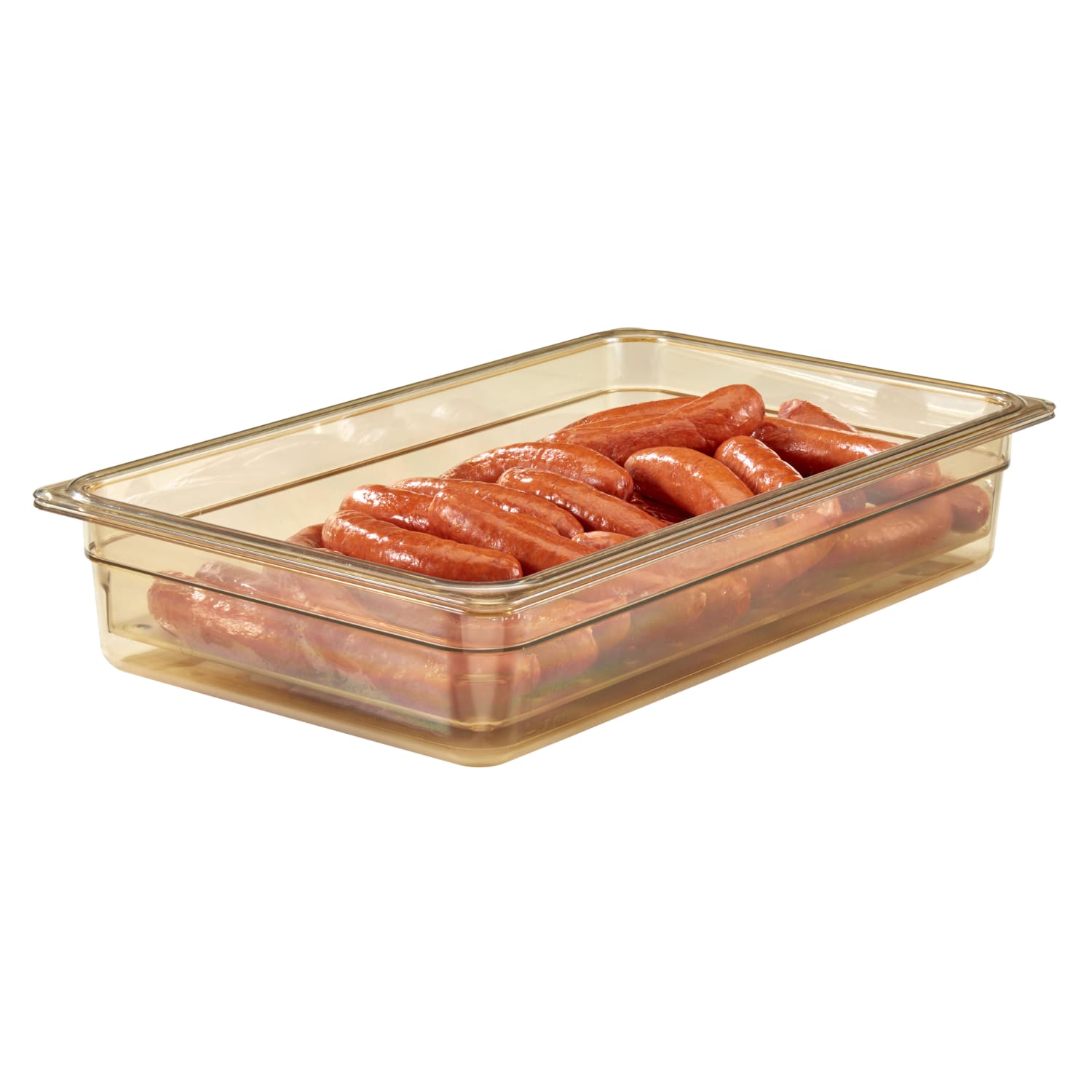 Cambro H-Pan High Heat GN 1/1 Colander Pans, 3inH x 12-3/4inW x 20-7/8inD, Amber, Pack Of 6 Pans - Image 3