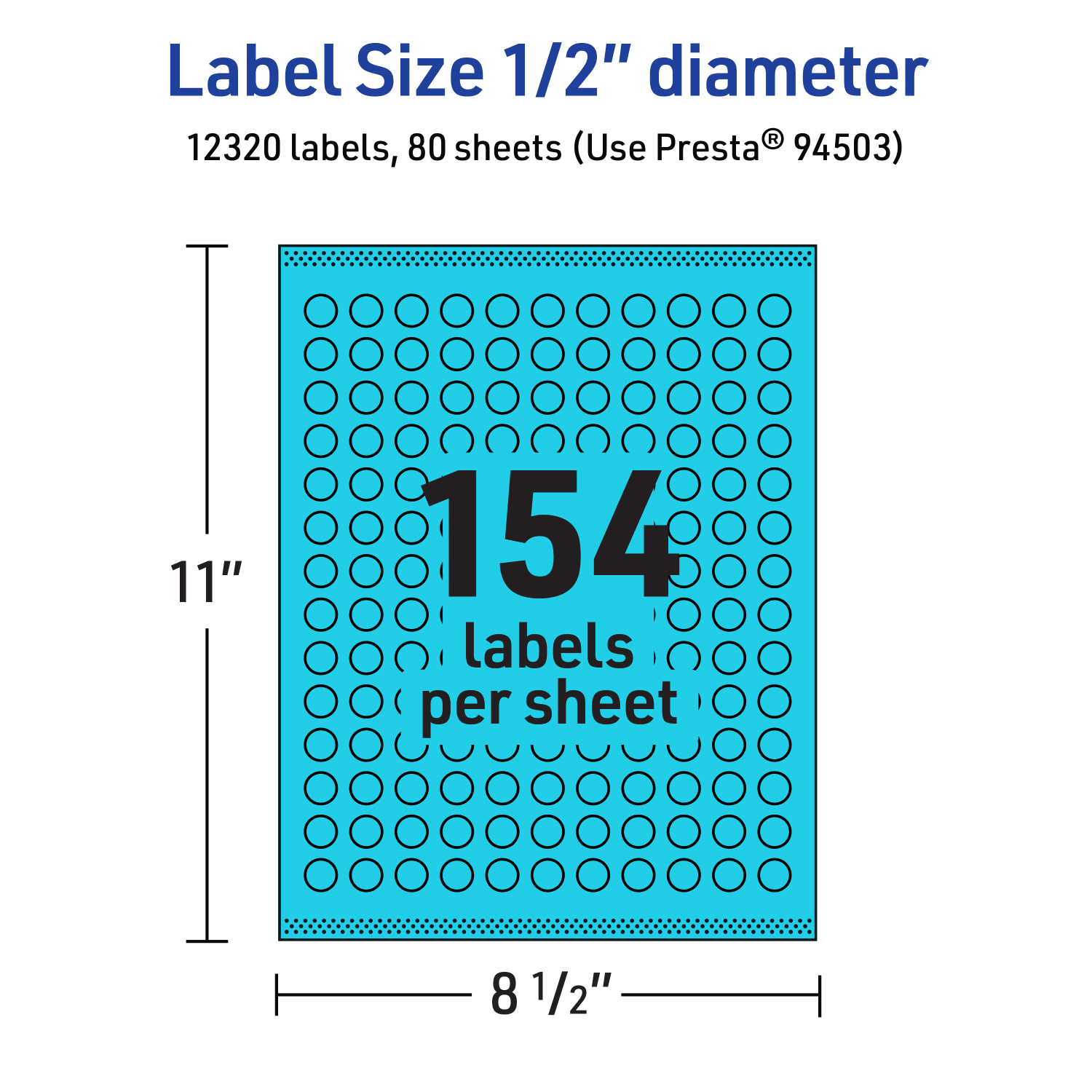 Avery Print-To-The-Edge Labels With Sure Feed Technology And Easy Peel Label Feature, 94503-BBP80, Round, 1/2in, Matte Bright Blue, Pack of 12320 - Image 6