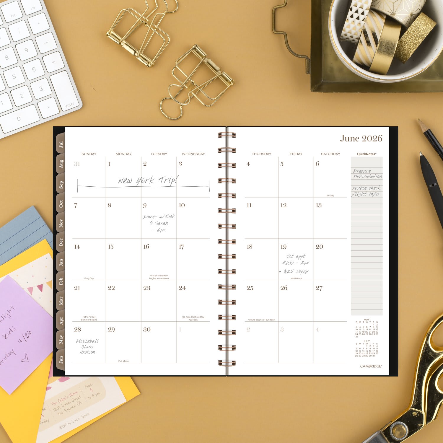 Cambridge Luxe Academic 2025-2026 Weekly Monthly Planner, Small, 5 1/2in x 8 1/2in - Image 4