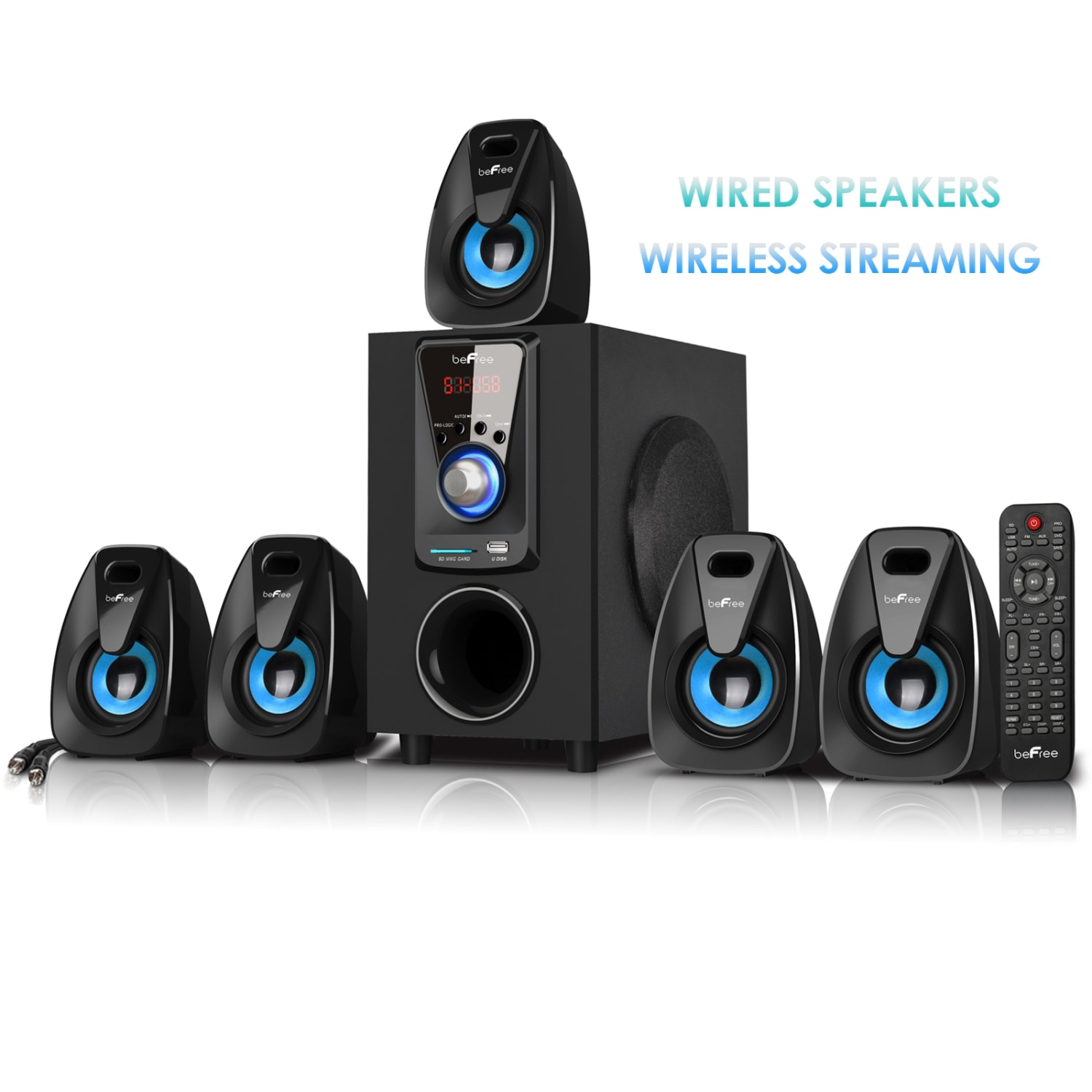BeFree Sound 5.1-Channel Bluetooth Surround Sound Speaker System, 99592793M - Image 3