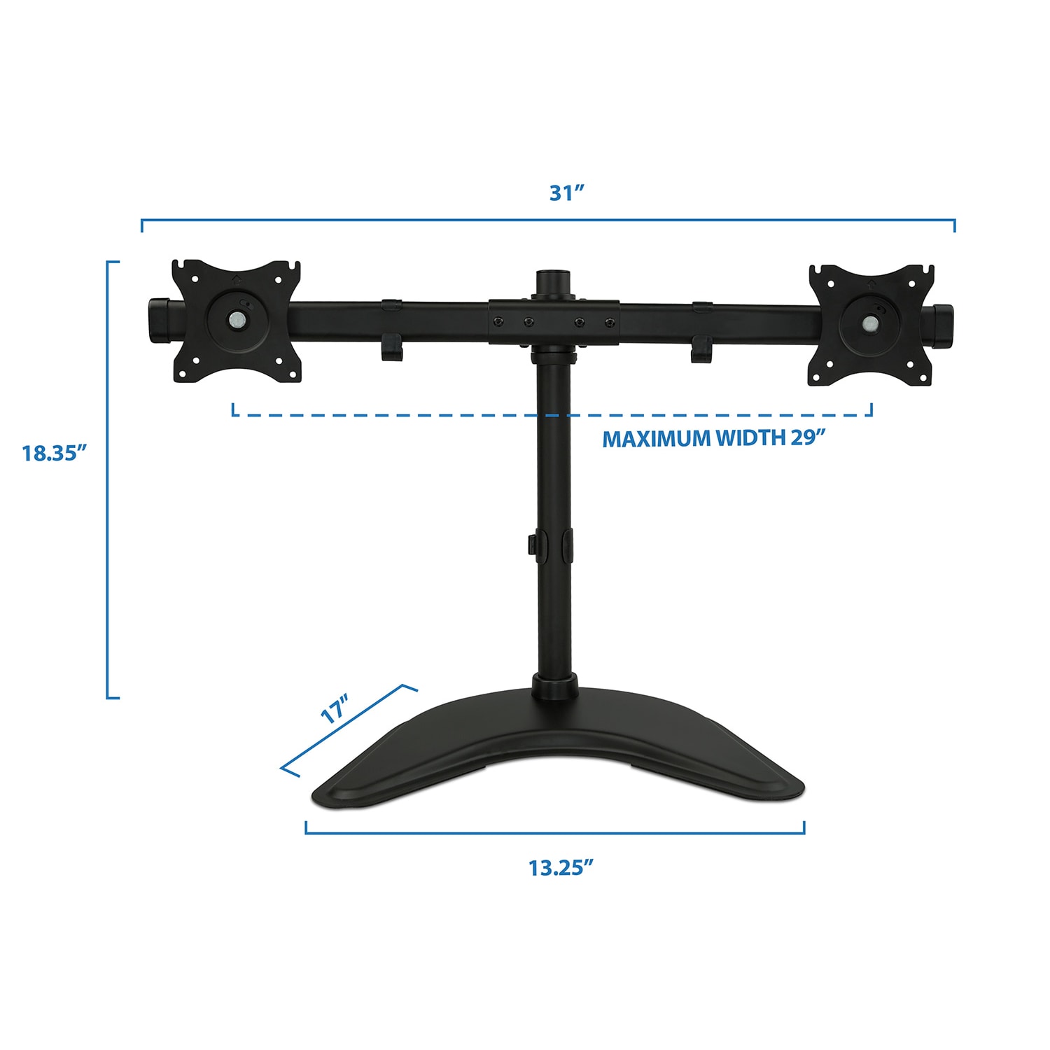 Mount-It! Dual Monitor Desk Stand, Black, MI-1781 - Image 5