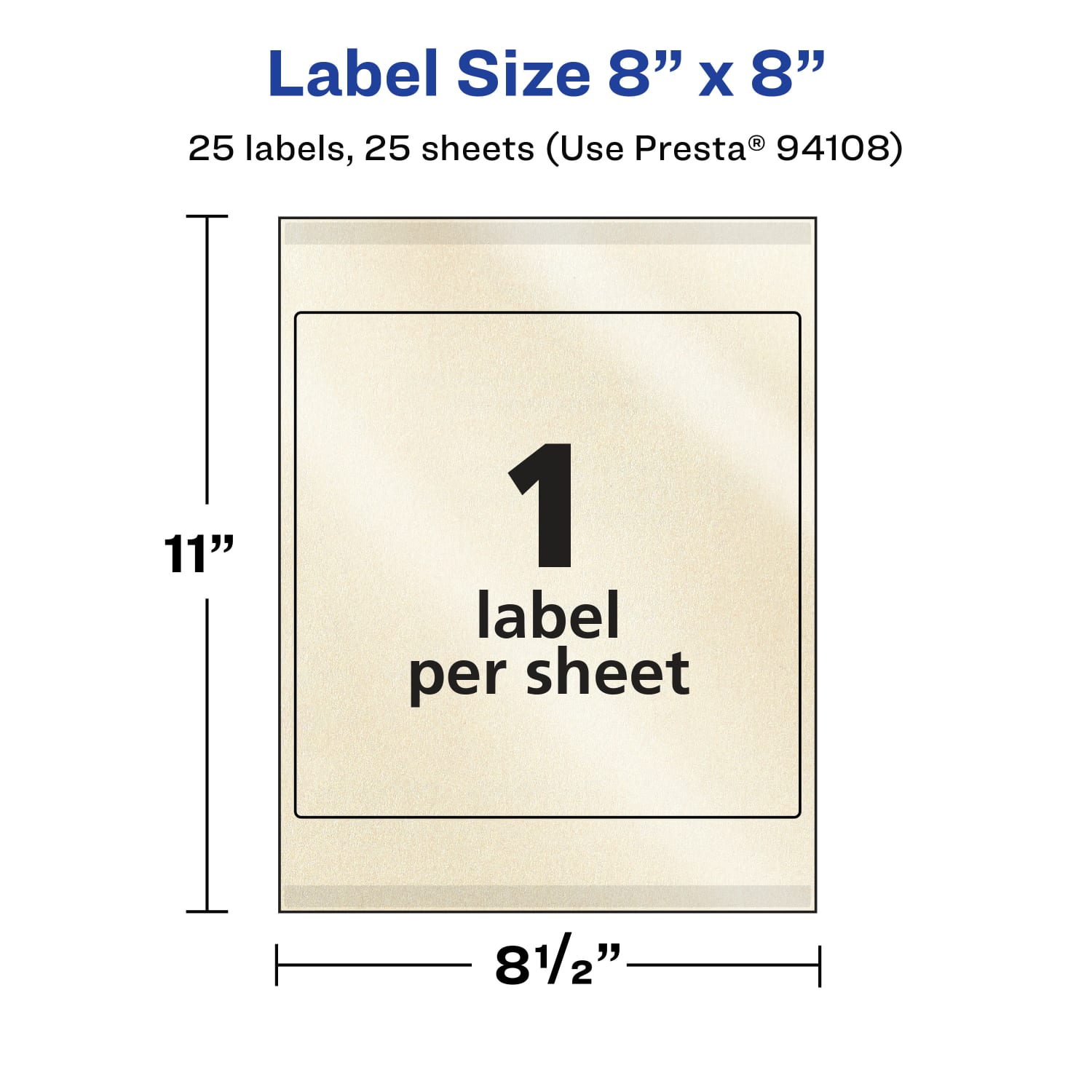 Avery Pearlized Permanent Labels With Sure Feed, 94108-PIP25, Square, 8in x 8in, Ivory, Pack Of 25 Labels - Image 6