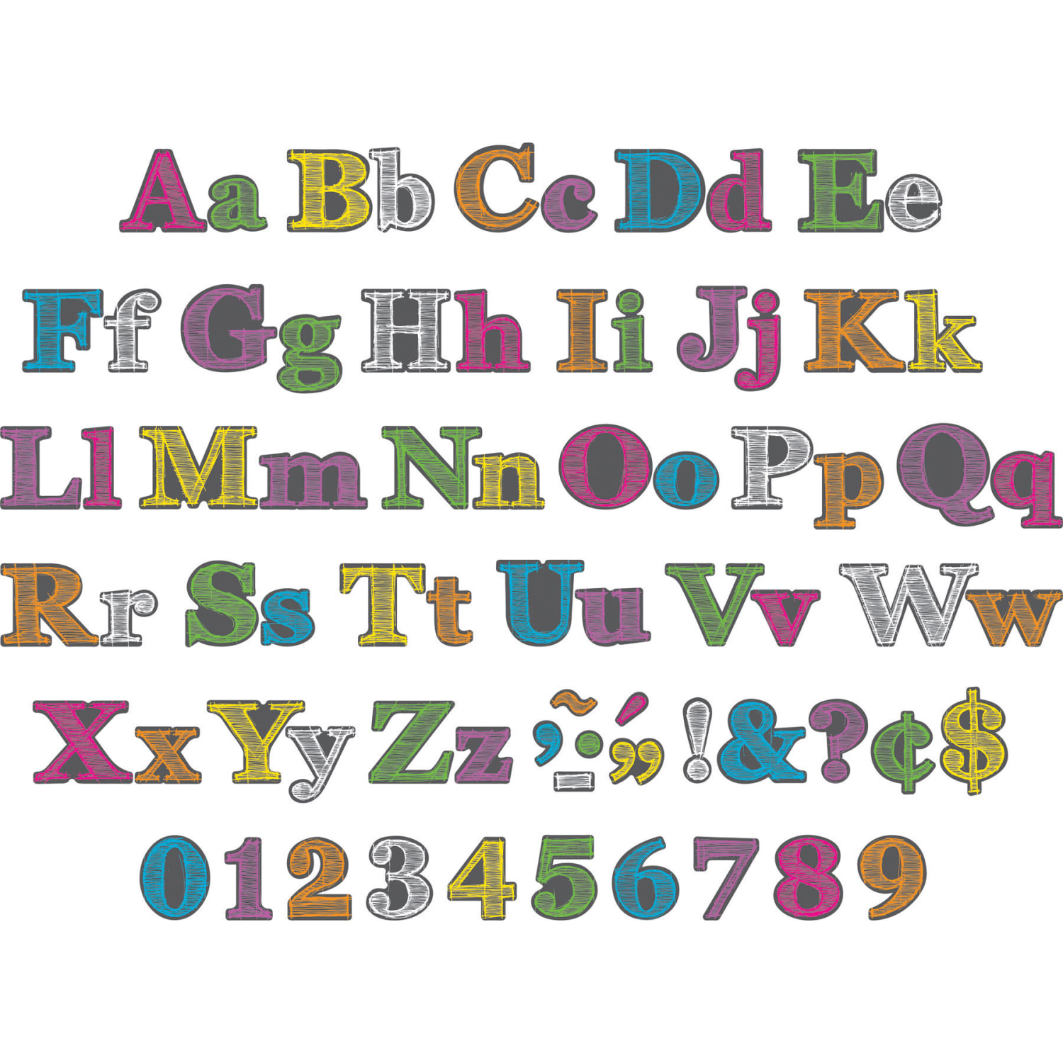 Barker Creek Letter Pop-Outs, 4in, Rainbow Chalk, Pack Of 468 - Image 3