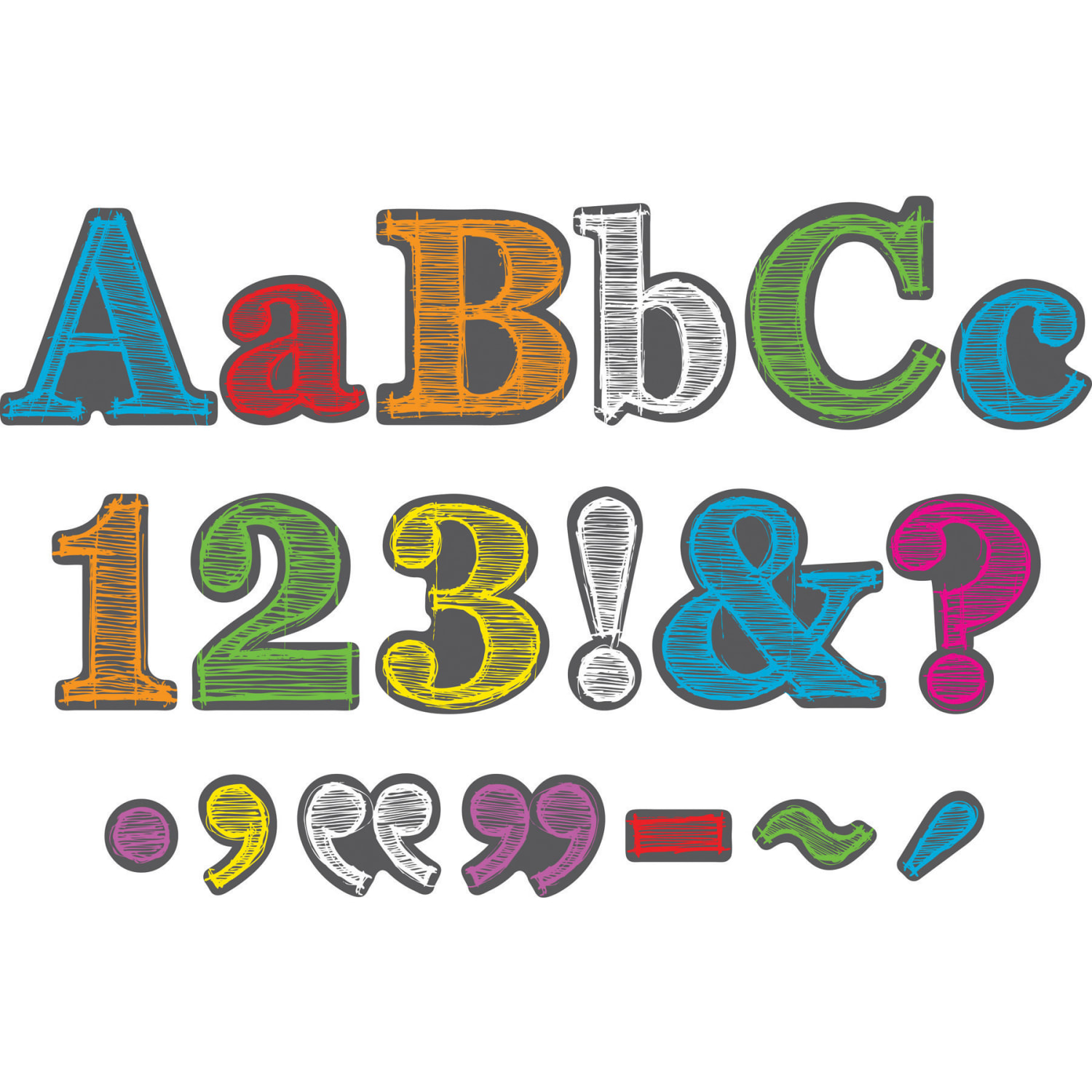 Barker Creek Letter Pop-Outs, 4in, Rainbow Chalk, Pack Of 468 - Image 4