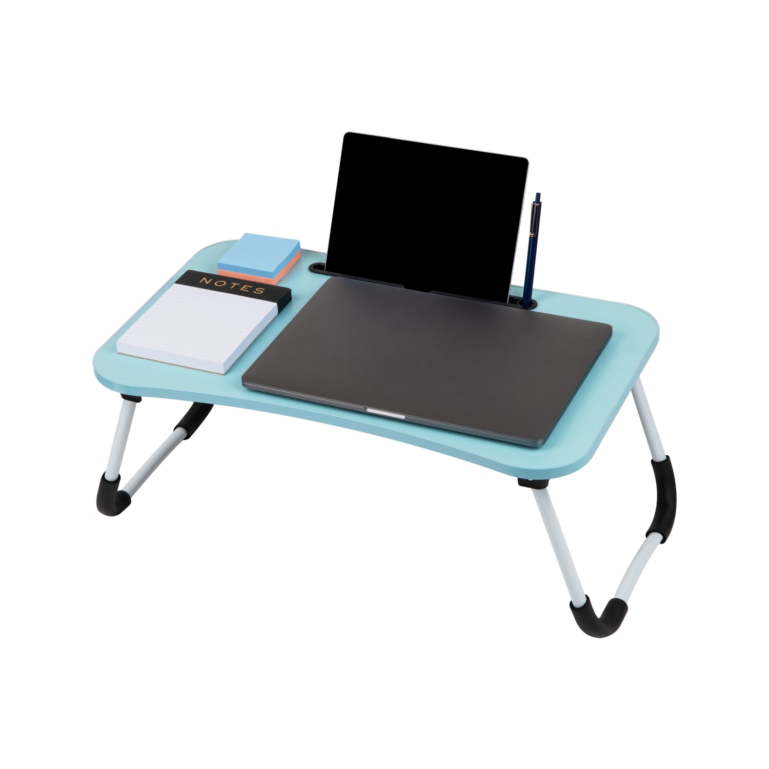 Mind Reader Woodland Collection Portable Laptop Desk with Folding Legs, 10-1/2in H x 13-3/4in W x 24-1/4in L, Blue - Image 5