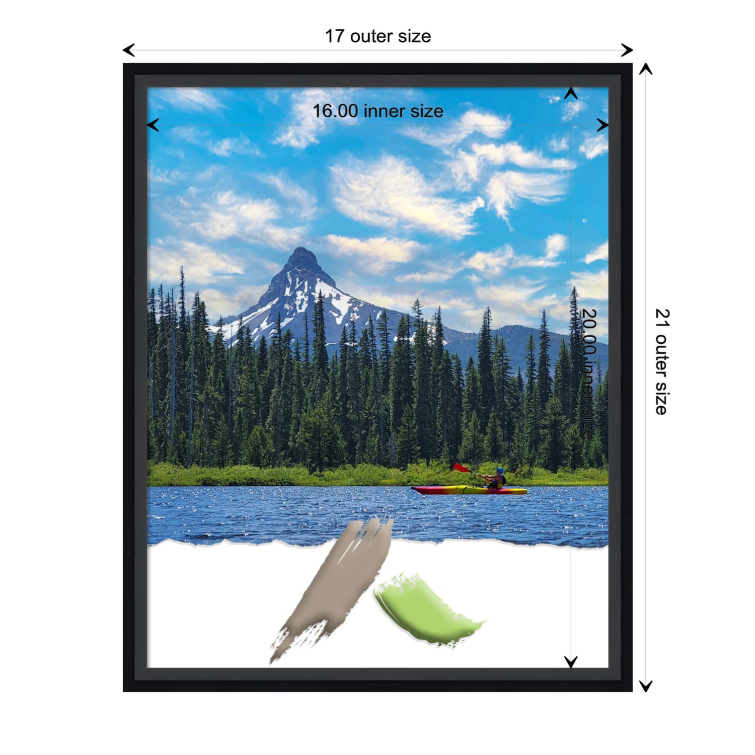 Amanti Art Lucie Black Wood Picture Frame, 17in x 21in, Matted For 16in x 20in - Image 5