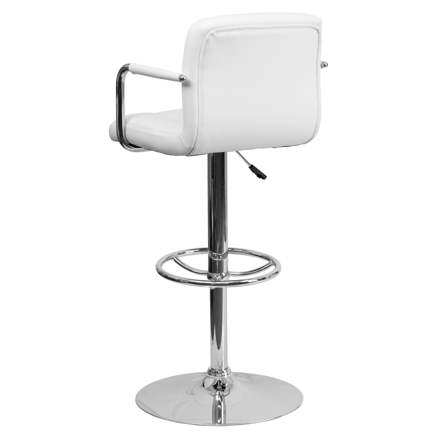 Flash Furniture Contemporary Quilted Vinyl Adjustable Height Bar Stool, White - Image 8