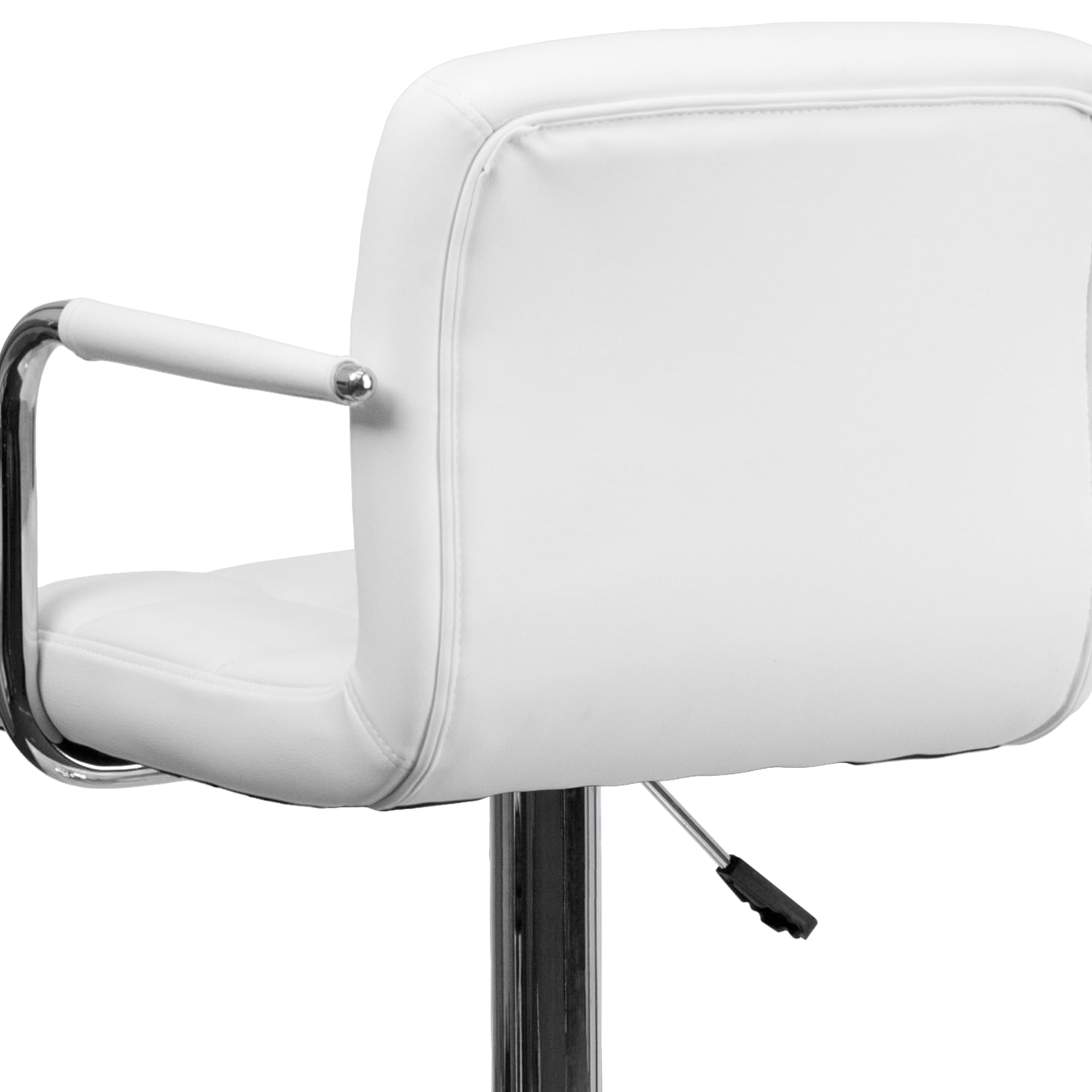 Flash Furniture Contemporary Quilted Vinyl Adjustable Height Bar Stool, White - Image 9
