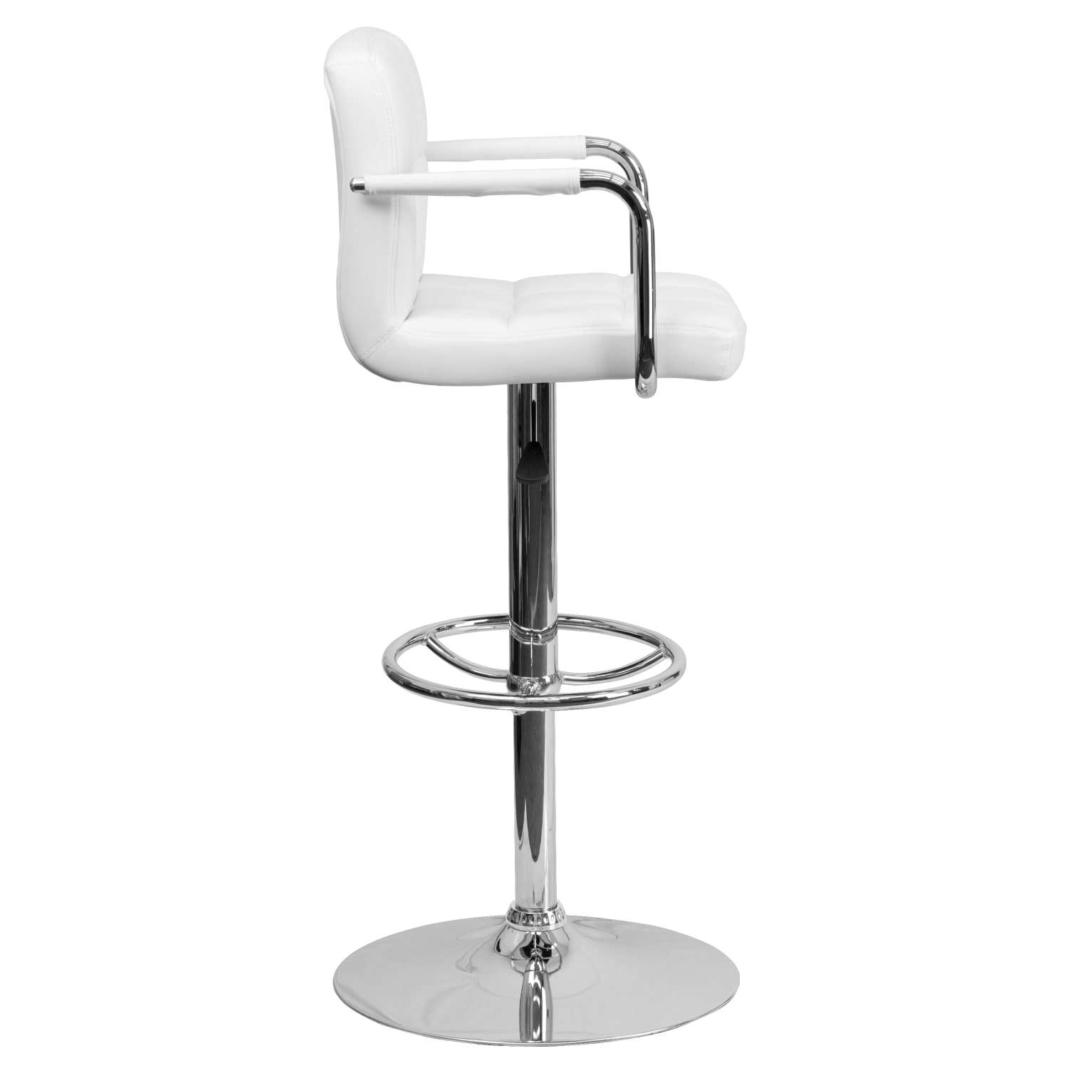 Flash Furniture Contemporary Quilted Vinyl Adjustable Height Bar Stool, White - Image 10