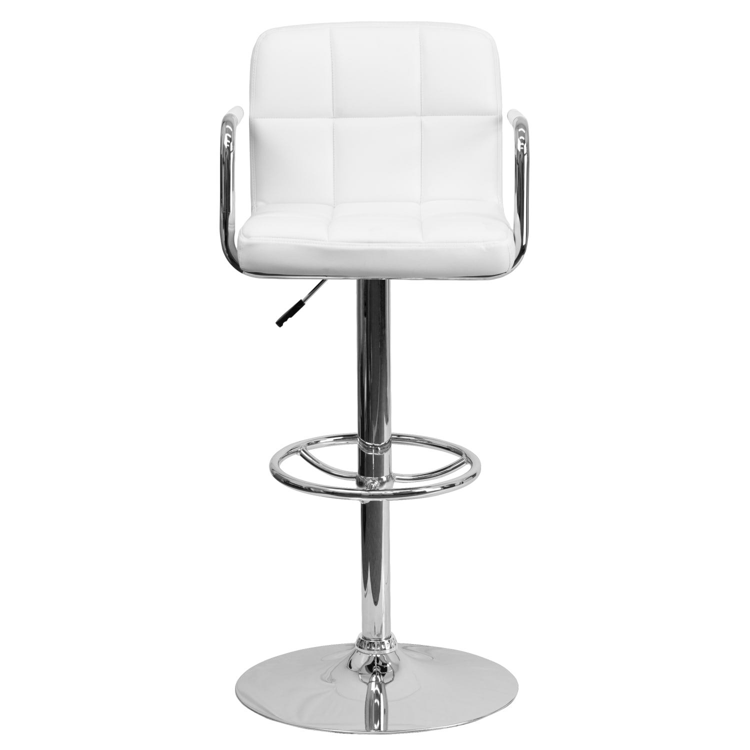 Flash Furniture Contemporary Quilted Vinyl Adjustable Height Bar Stool, White - Image 11