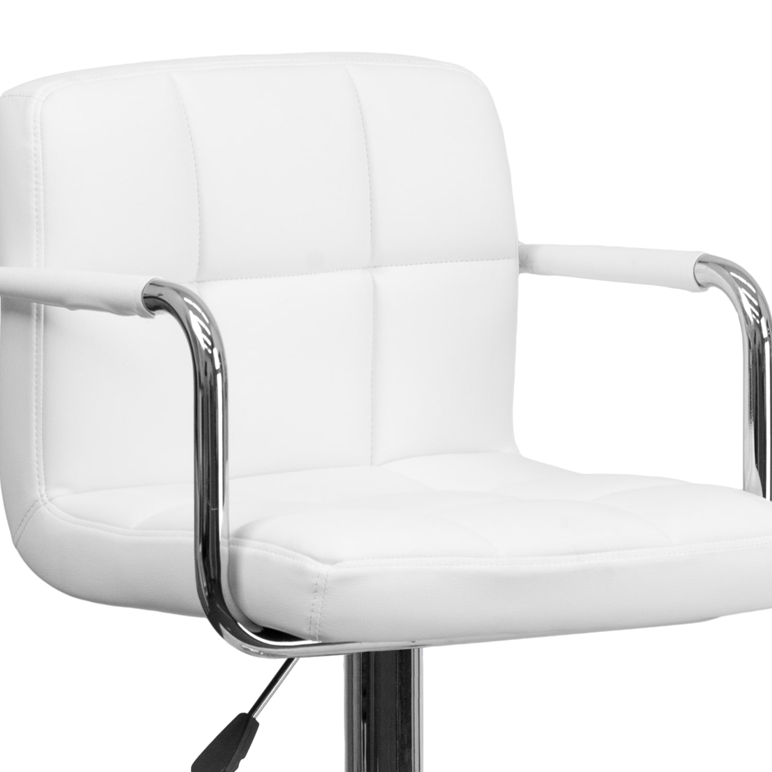 Flash Furniture Contemporary Quilted Vinyl Adjustable Height Bar Stool, White - Image 12
