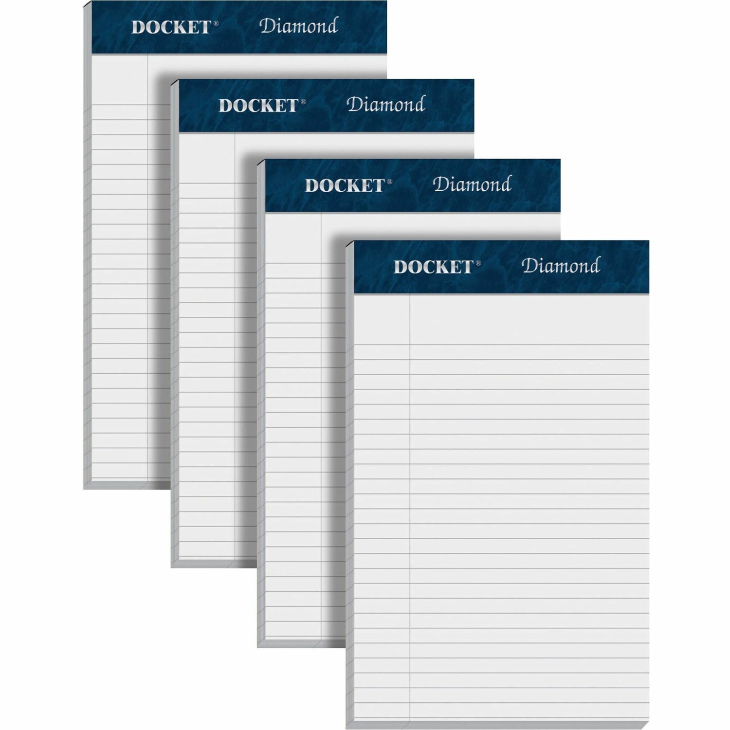 TOPS Docket Diamond Jr. 100% Recycled Writing Pads, 5in x 8in, Legal Ruled, 50 Sheets, White, Pack Of 4 Pads - Image 3