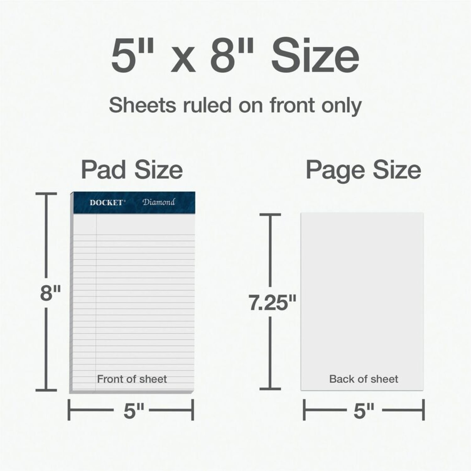 TOPS Docket Diamond Jr. 100% Recycled Writing Pads, 5in x 8in, Legal Ruled, 50 Sheets, White, Pack Of 4 Pads - Image 5