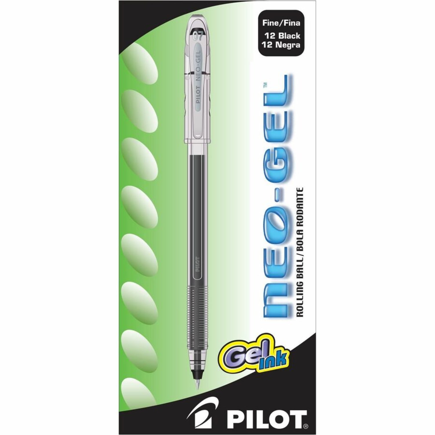 Pilot Neo-Gel Rollerball Pens, Fine Point, 0.7 mm, Clear Barrel, Black Ink, Pack Of 12 - Image 4