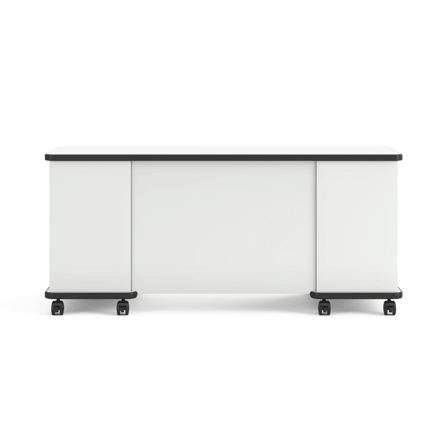 HON SmartLink Double Pedestal Teacher Mobile Workstation With Modesty Panel, 30inH x 66inW x 24inD, Designer White - Image 3