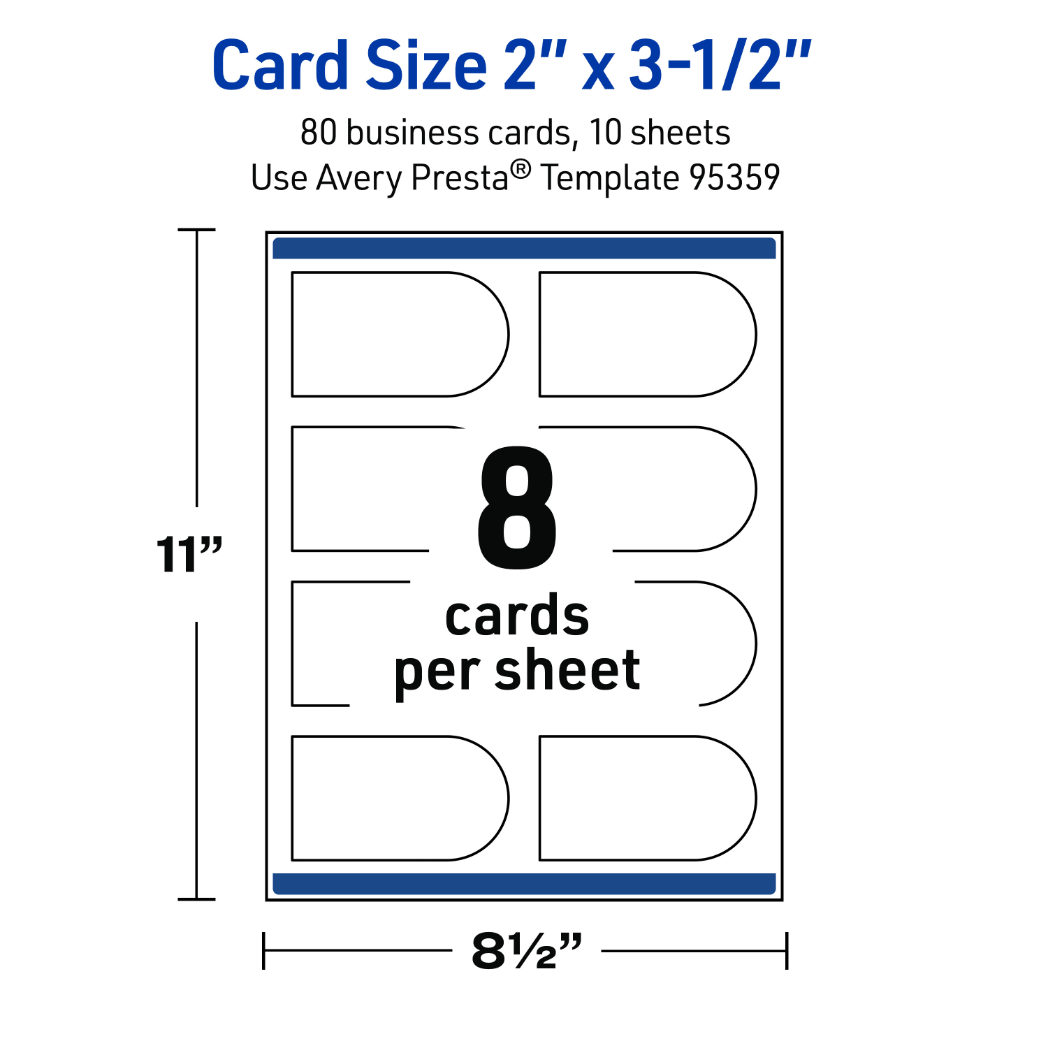 Avery Print-To-The-Edge Business Cards With Sure Feed Technology, 2inx3-1/2in Arched, Matte White, Pack Of 80 - Image 6