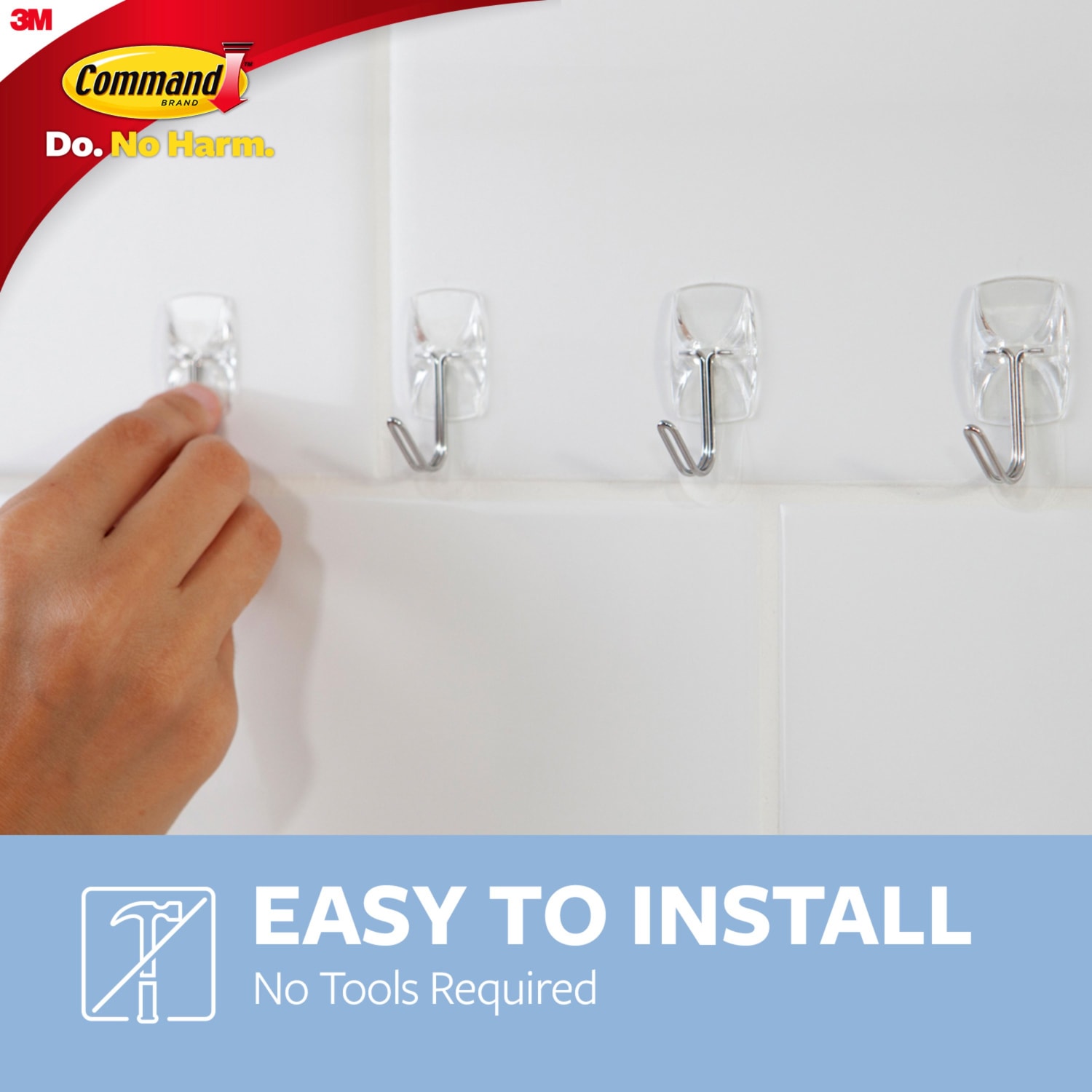 Command Small Wire Hooks, 15 Hooks, 20 Clear Adhesive Strips, Damage Free Hanging Picture Hangers, No Tools Wall Hanging Strips For Living Spaces - Image 5
